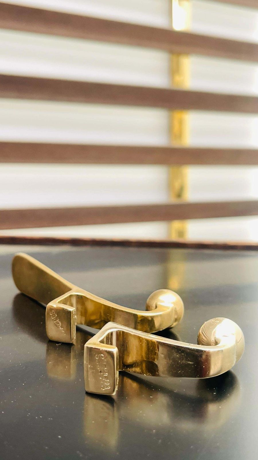 Wengé And Brass Coat Rack By Jules Wabbes (1919 1974) photo buy