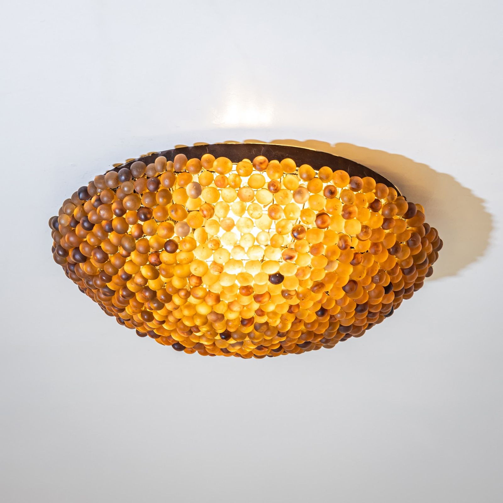 Amber Glass Ceiling Light, 20th Century photo buy