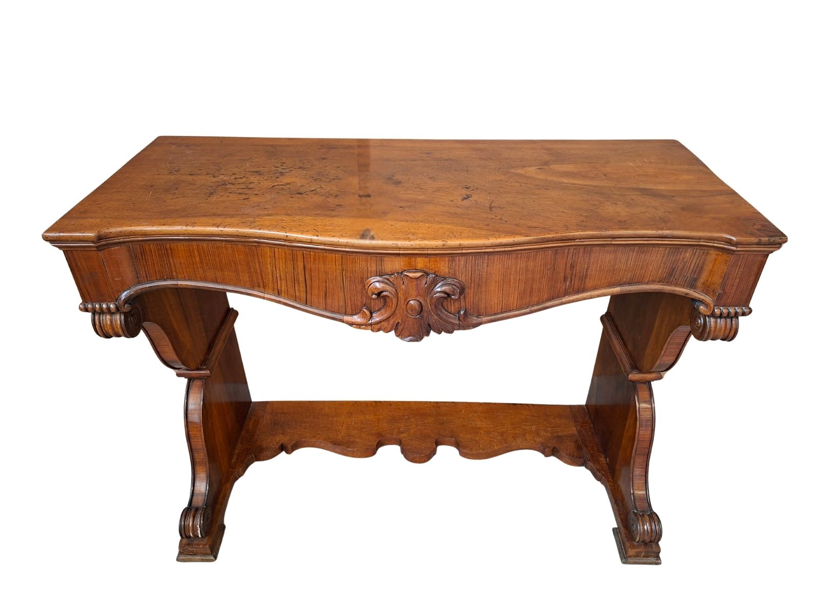 Raffinata Consolle Antica In Piuma Di Noce – Epoca Carlo X (1825 Circa) photo Furniture