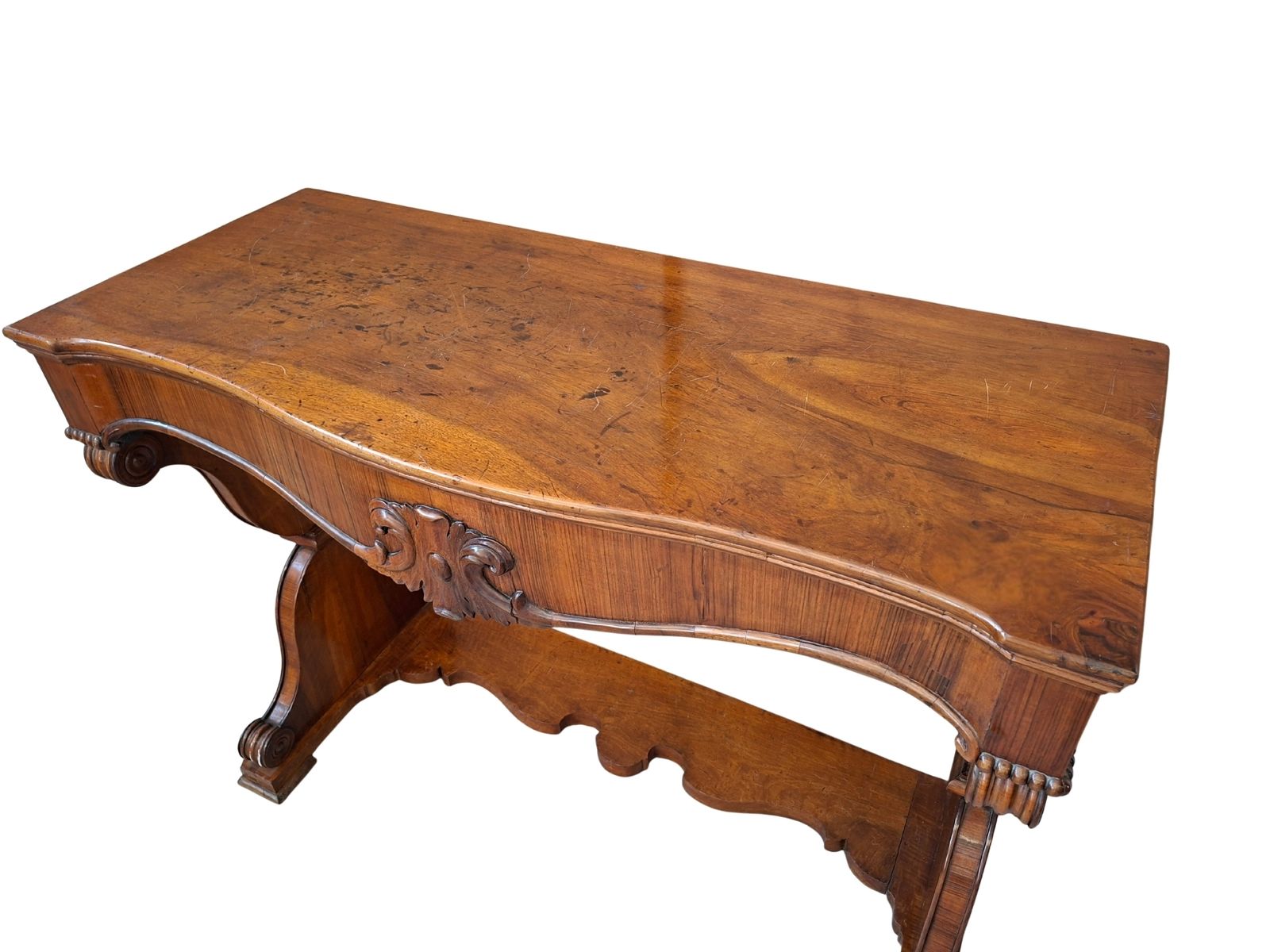 Raffinata Consolle Antica In Piuma Di Noce – Epoca Carlo X (1825 Circa) photo buy