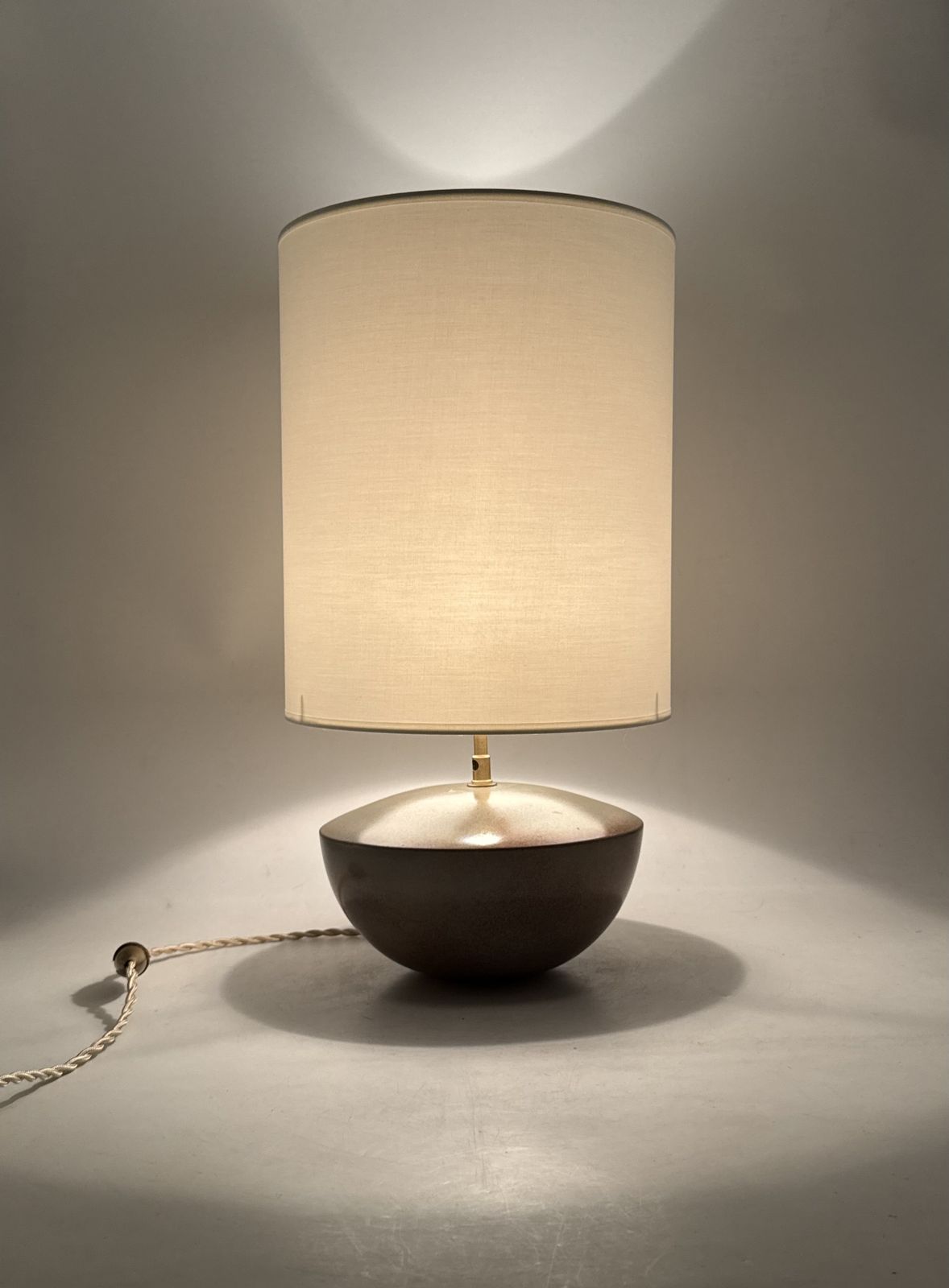 Mid Century Modern Green Ceramic Lamp Base, Alain Di Bin France 1960s photo 450.0