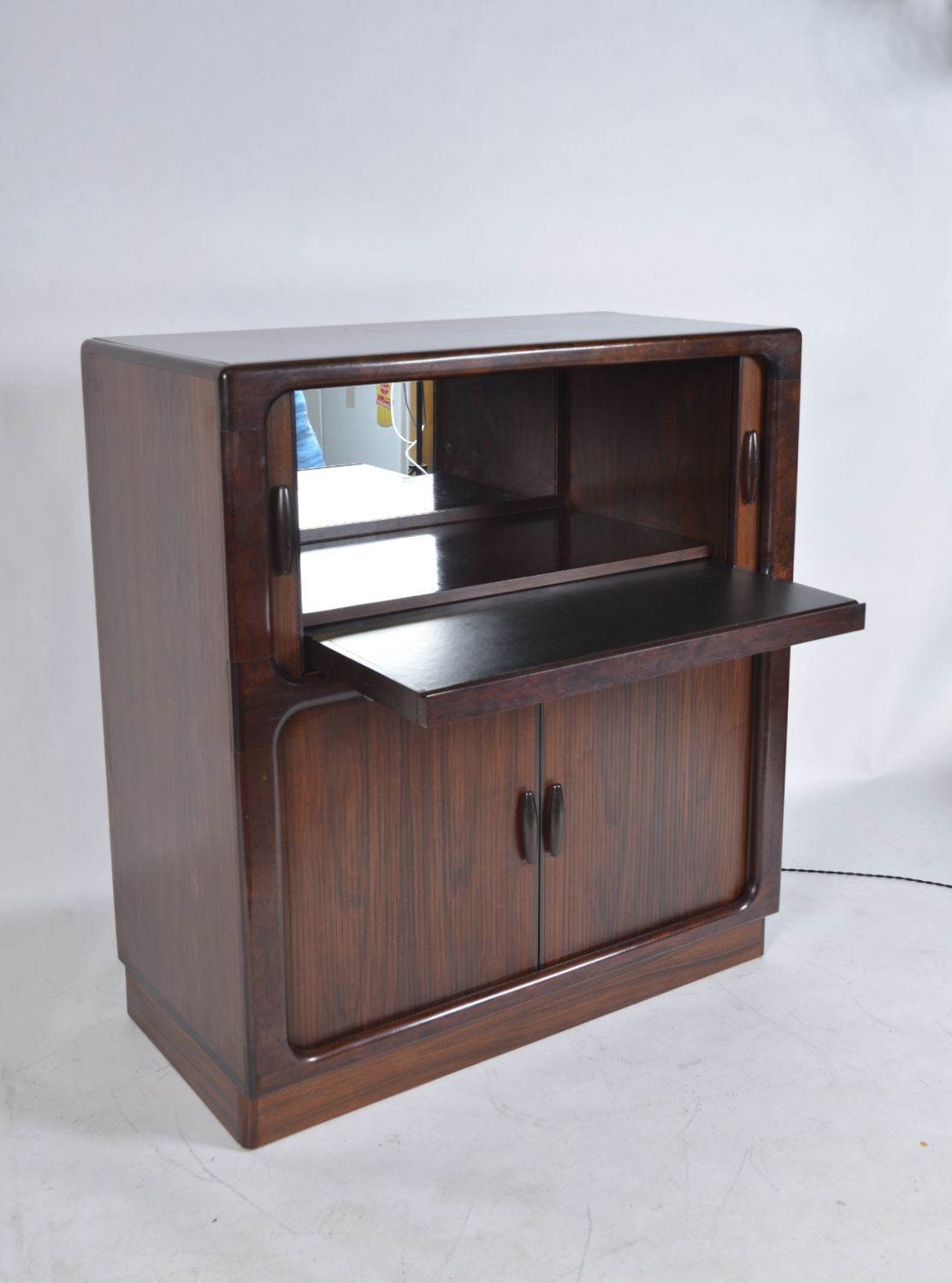 Midcentury Danish Drinks Cabinet Bar Tambour By Dyrlund 1970s photo buy