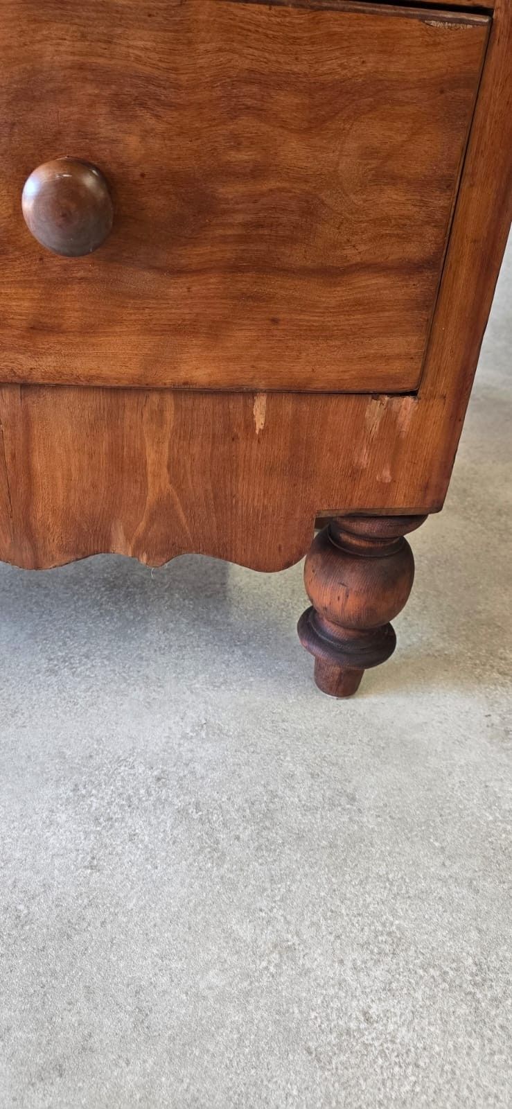 Victorian Antique Pine Chest Of Drawers 2 Over 3 Tallboy Scalloped Apron photo Furniture
