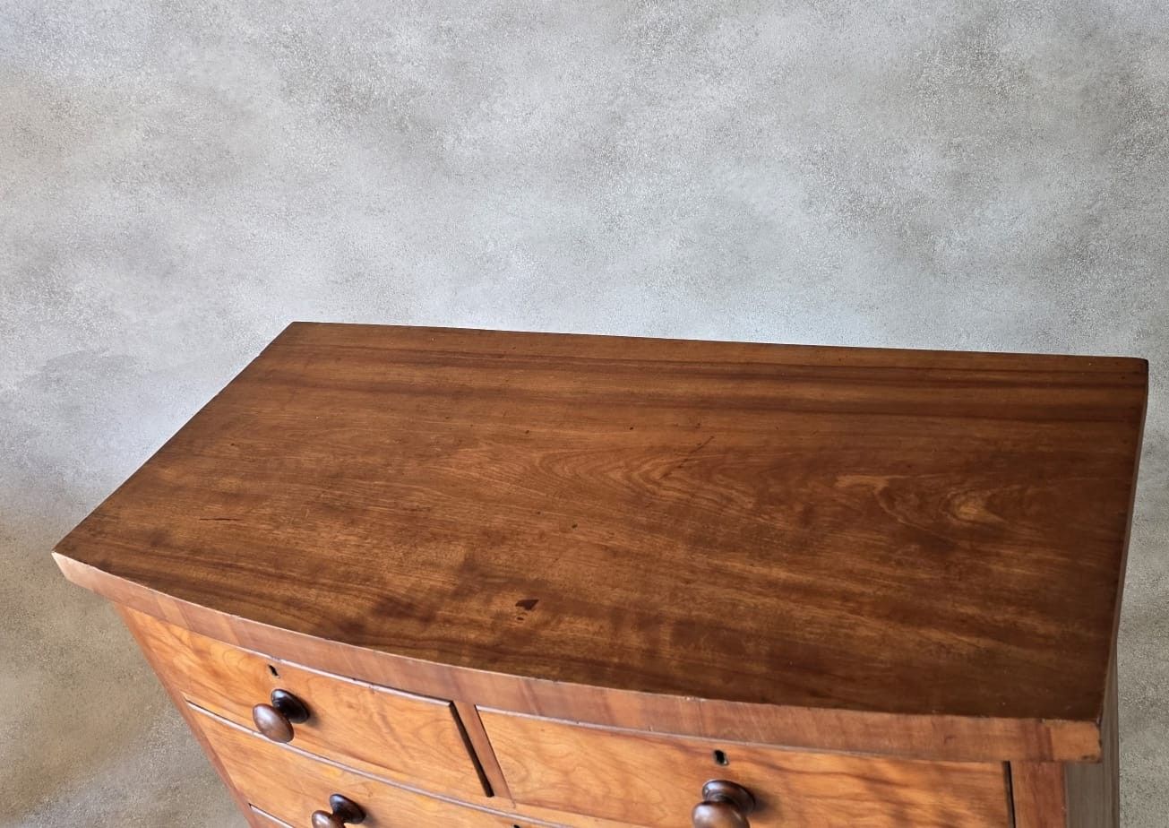 Victorian Antique Pine Chest Of Drawers 2 Over 3 Tallboy Scalloped Apron photo vintage