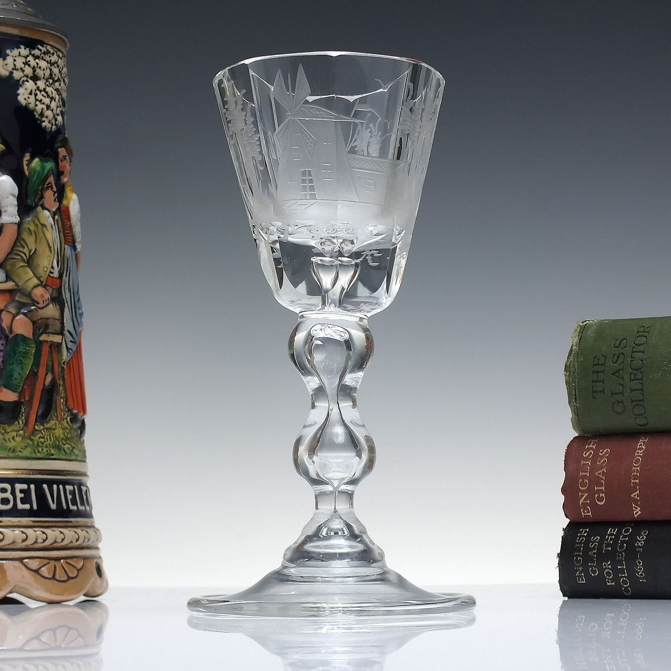 240.0 19th Century Engraved Wine Glass C1880 1900 photo