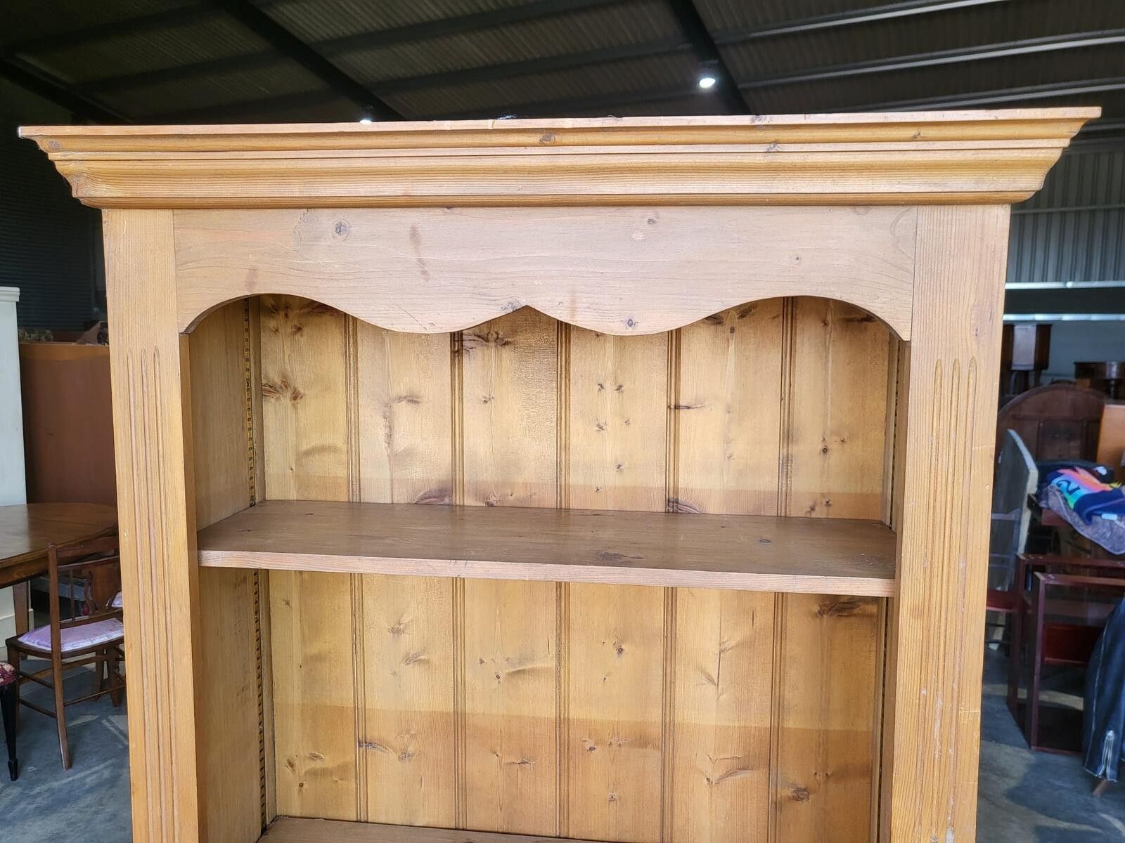 Tall Pine Open Bookcase Adjustable Shelves Cornice photo furniture