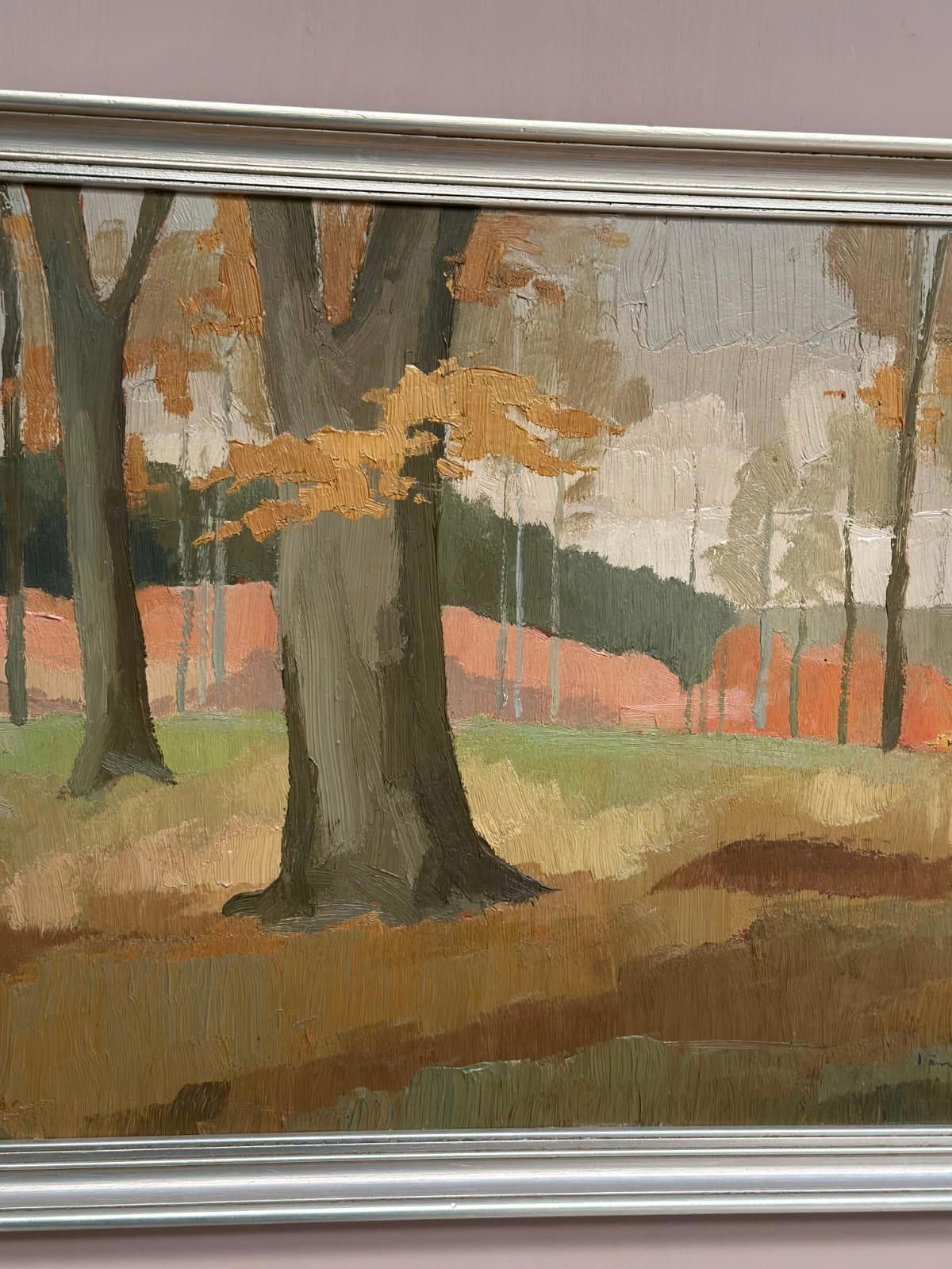 photo buy Original Mid Century Swedish Oil On Masonite – “Forest Motif” By Lönnqvist – Dated 1947 – Vintage & Framed – 46 × 56 Cm (18.1" × 22")