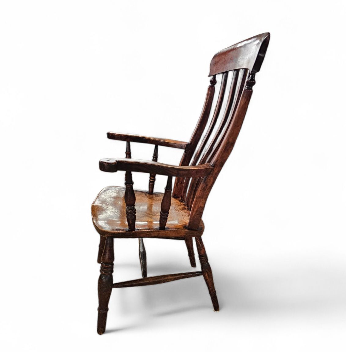 19th Century Elm Country High Slat Back Chair With A Fabulous Colour And Patina. photo Furniture