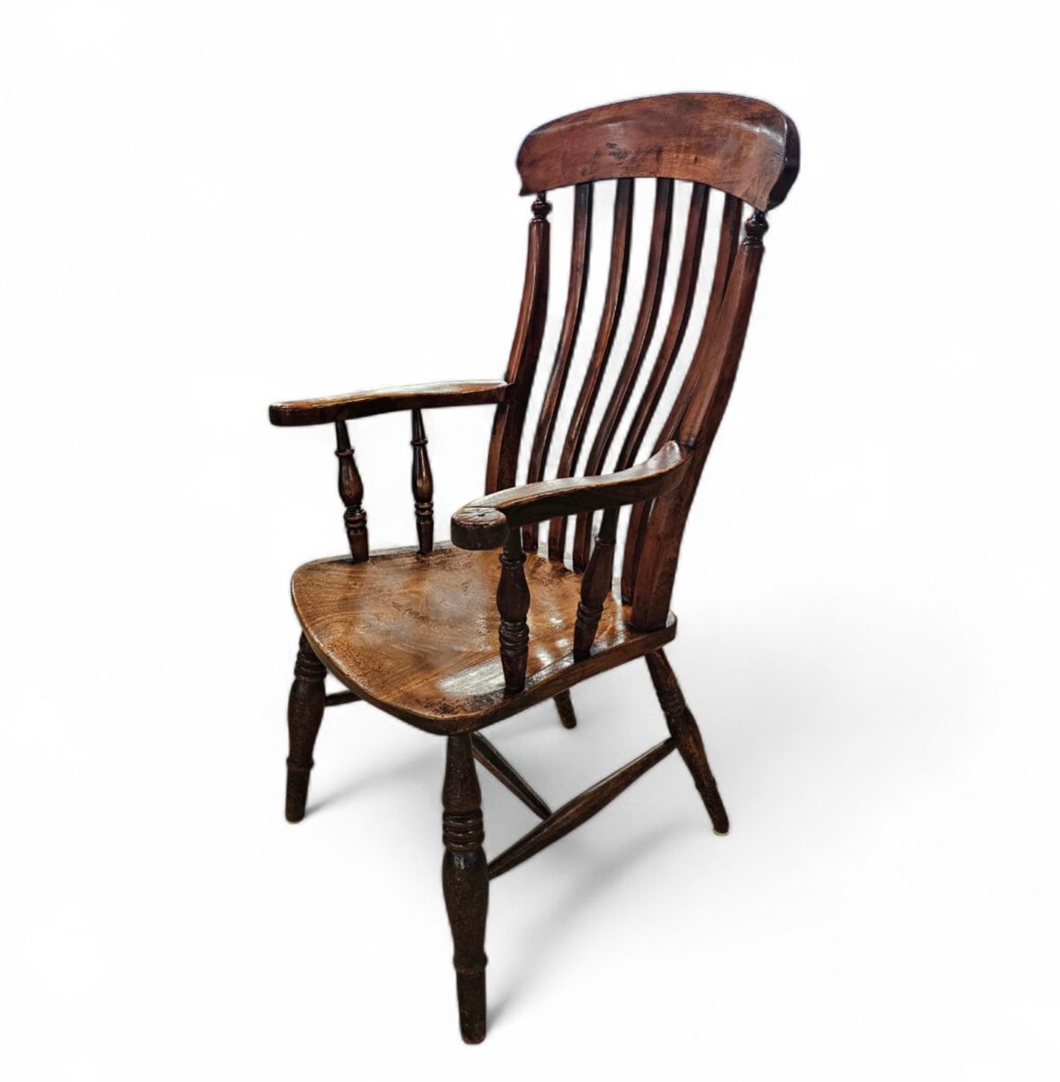 19th Century Elm Country High Slat Back Chair With A Fabulous Colour And Patina. photo 743.0