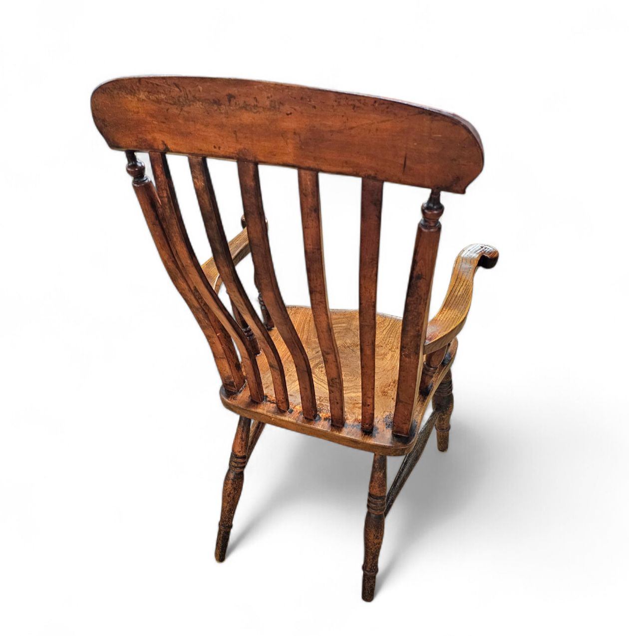 19th Century Elm Country High Slat Back Chair With A Fabulous Colour And Patina. photo vinterior