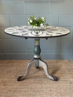 Victorian Tilt Top Table With Later Painted Floral Design photo furniture