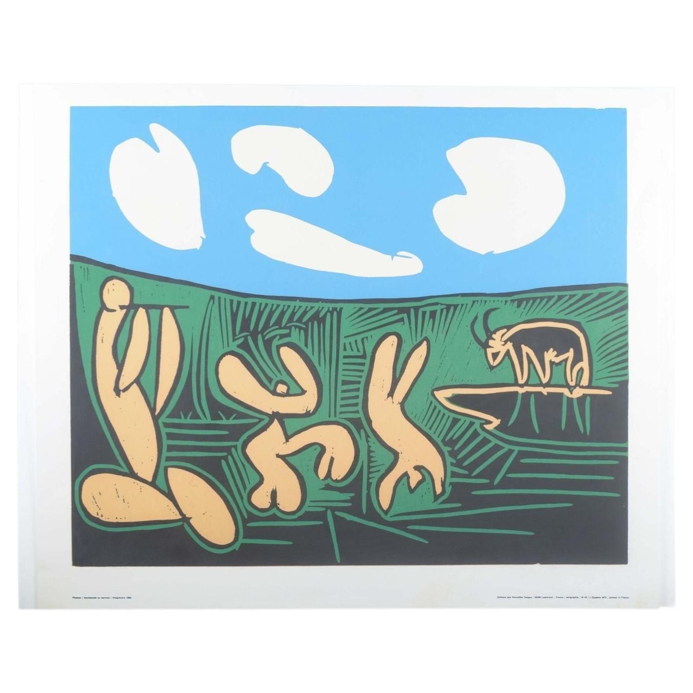 Pablo Picasso. Linocut On Paper. “Bacchanale Au Taureau”.