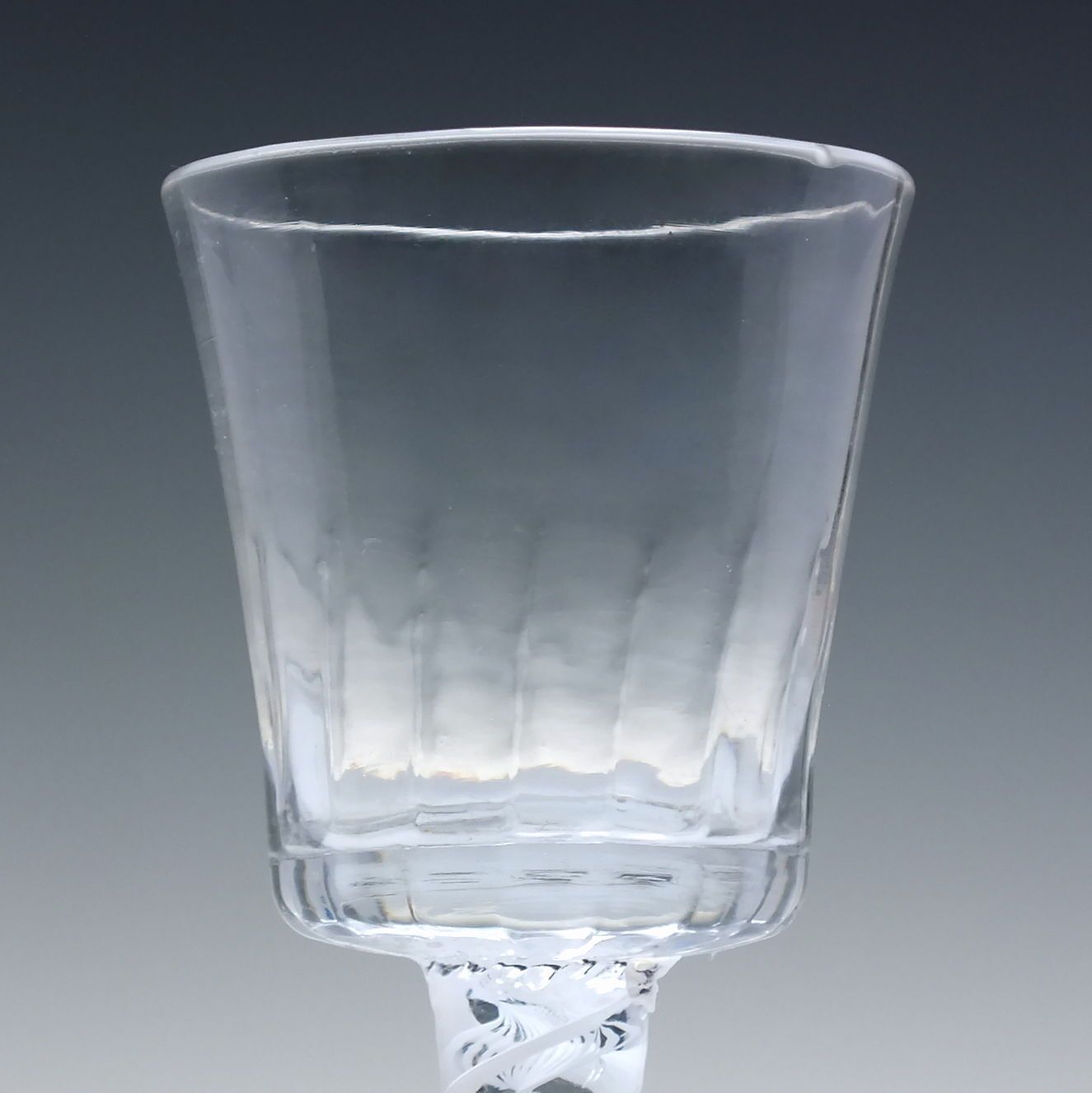 Double Series Opaque Twist Wine Glass C1760 With Ribbed Bucket Bowl photo for sale