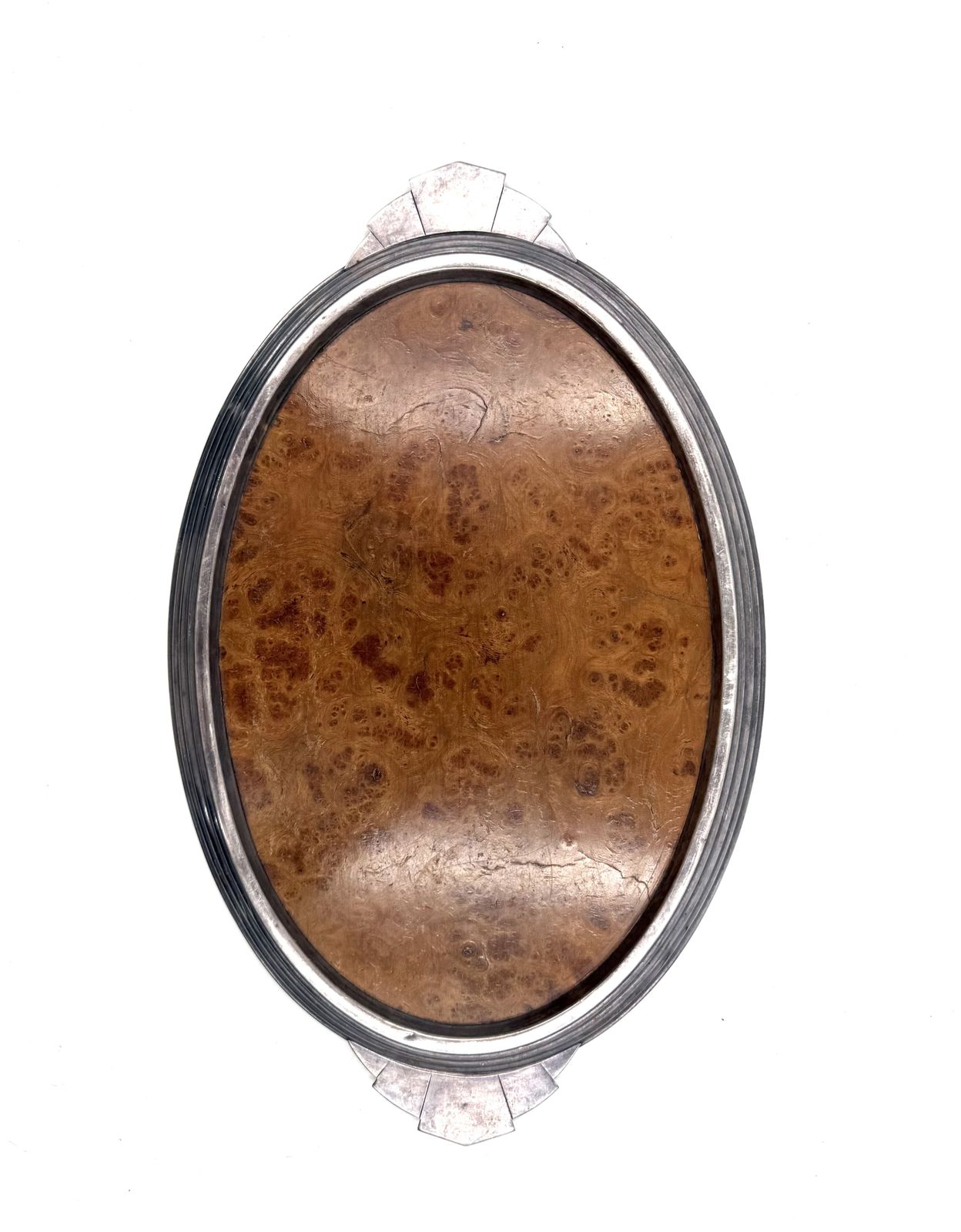 Art Deco Burl Wood Tray, France 1930s photo vinterior