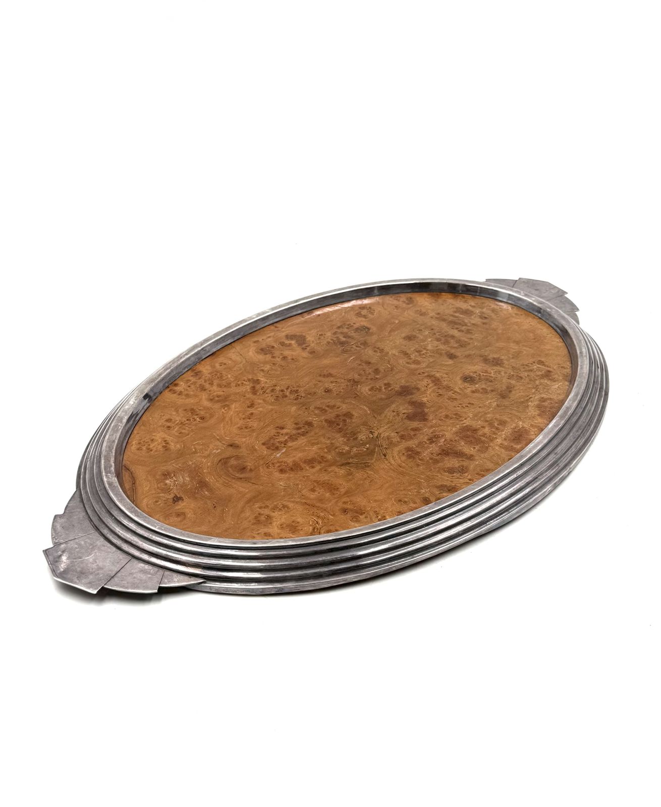 Art Deco Burl Wood Tray, France 1930s