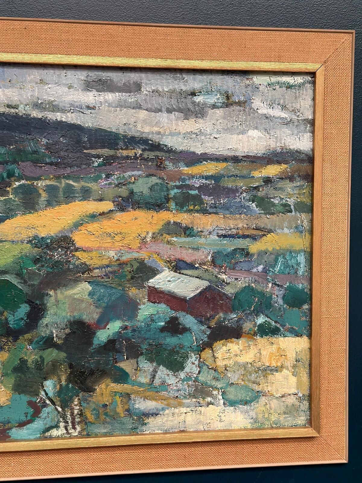 Original Mid Century European Oil On Canvas – Landscape By Tadeusz Kamasa –  – Vintage & Framed 88 × 73 Cm (34.6" × 28.7") photo vintage