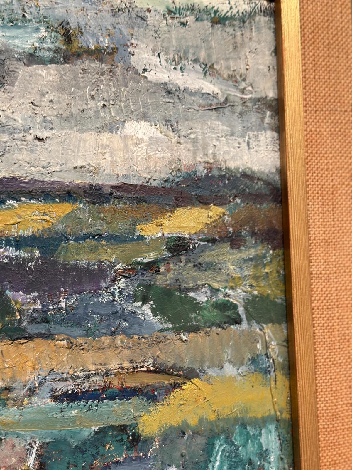 645.0 Original Mid Century European Oil On Canvas – Landscape By Tadeusz Kamasa –  – Vintage & Framed 88 × 73 Cm (34.6" × 28.7") photo