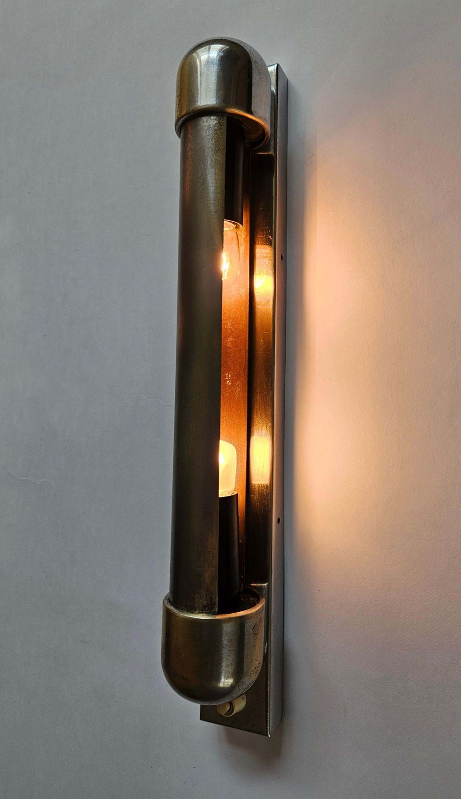 Rare Chrome Bauhaus Art Deco Wall Lamp Napako, 1940s photo Lighting