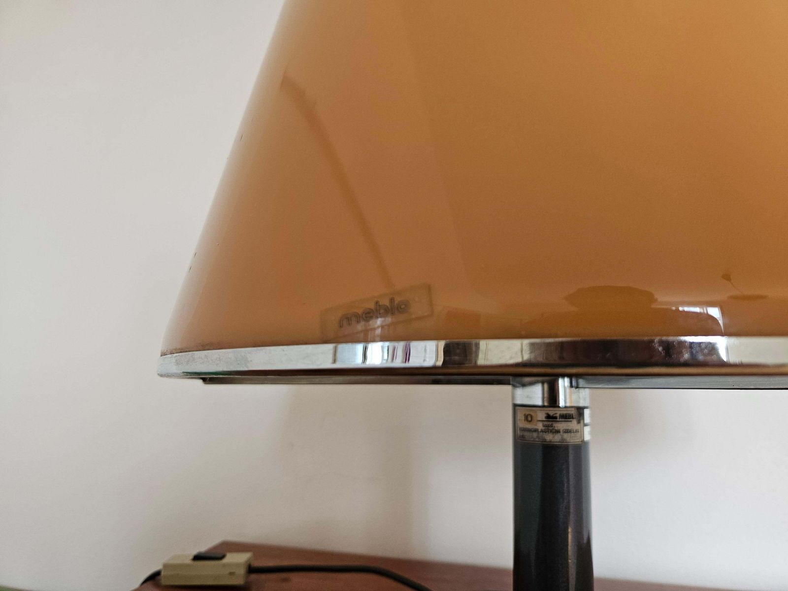 Rare Midcentury Large Table Lamp Kuala For Meblo, Franco Bresciani, Italy, 1970s photo vinterior