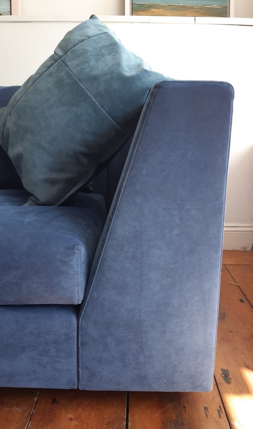 Ligne Roset 'Exclusif' Two Seater Sofa Blue Suede Upholstery  Vgc Uk Delivery photo for sale