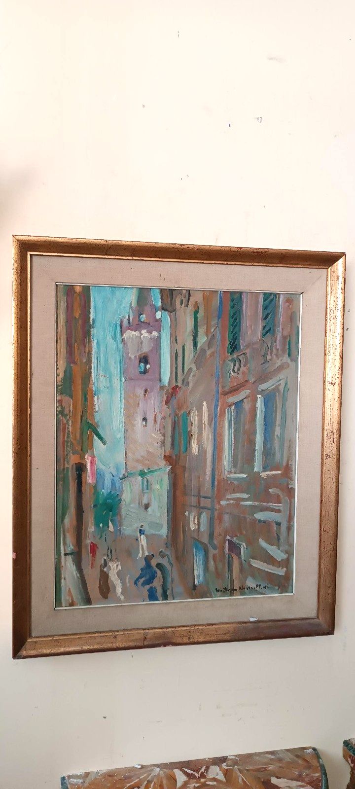 Oil Painting On Cardboard, Vittorio Nomellini (1901 1965 Florence), Lerici photo furniture