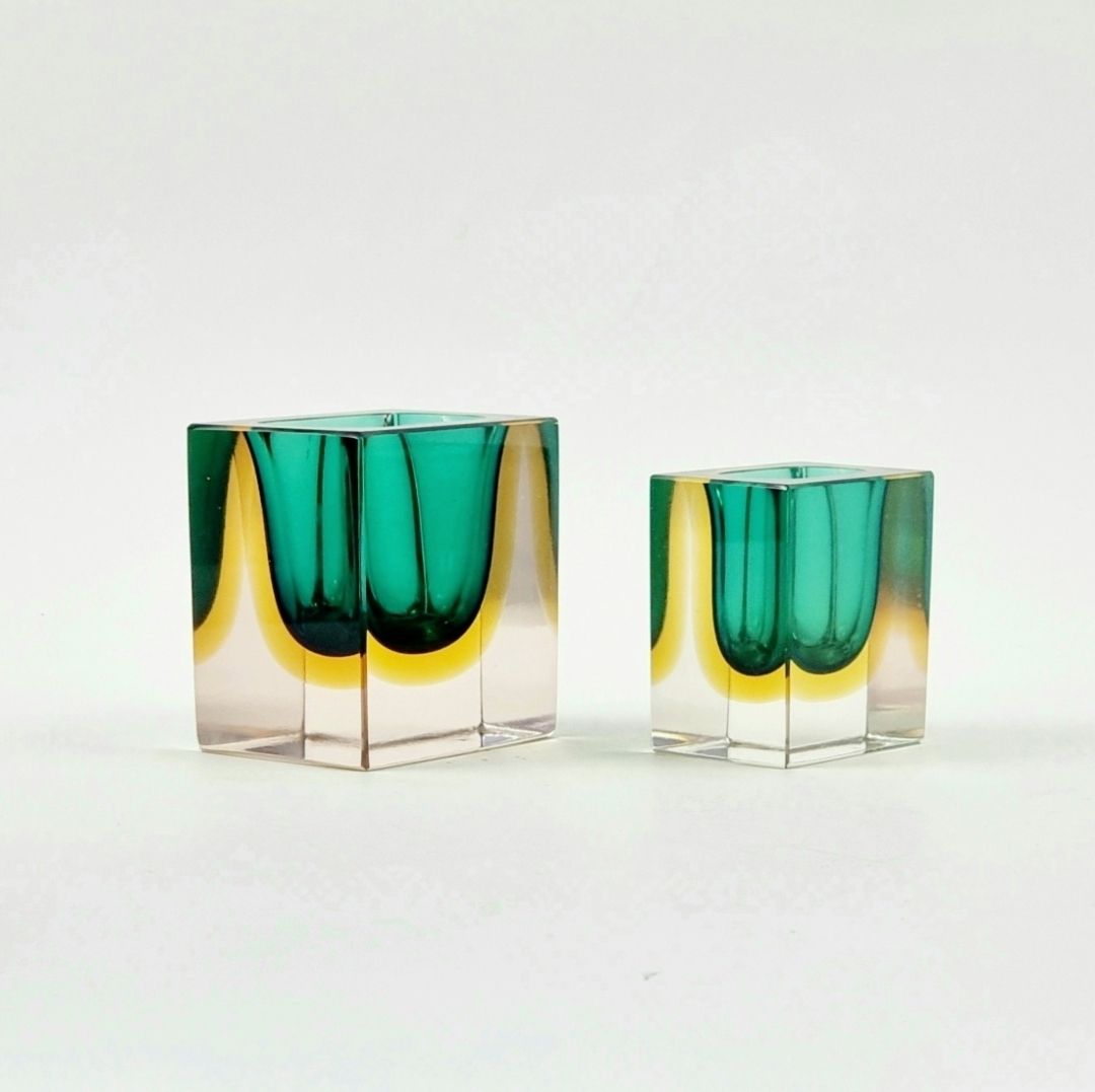 Pair Of Mid Century Sommerso Murano Glass Catchalls/Ashtrays By Flavio Poli For Seguso Vetri D'arte, Italy, 1970s photo vinterior