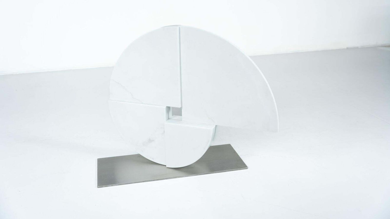 photo for sale Large Marble Sculpture By Angelo Mangiarotti For Skipper, Italy, 1980s