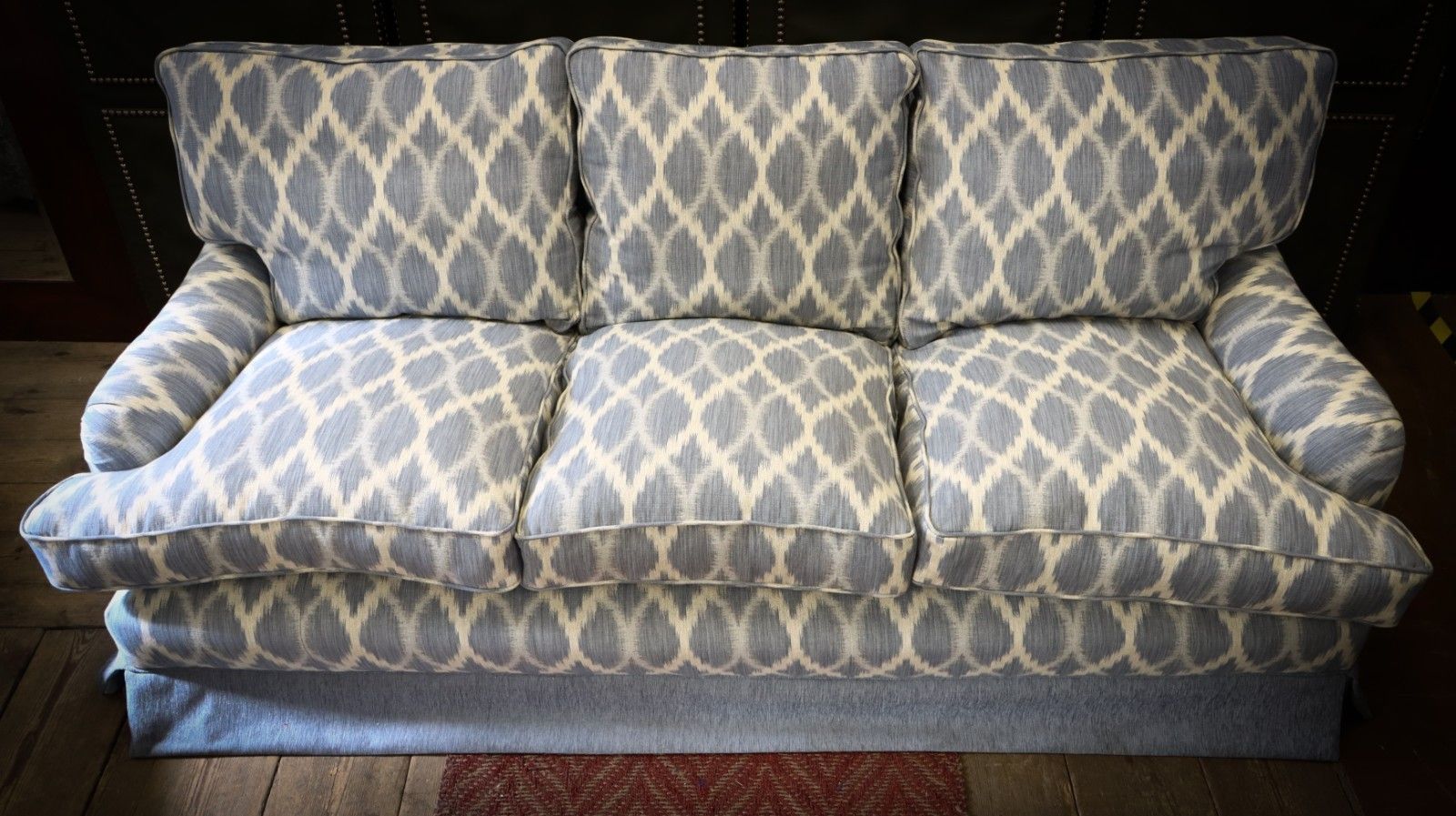 Peter Dudgeon 3 Seater Connaught Grand Sofa Jane Churchill Fontane Blue Linen 🚚 photo buy