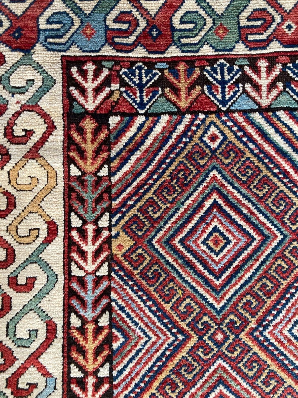 Textiles Antique Caucasian Rug 2.58m X 1.25m photo