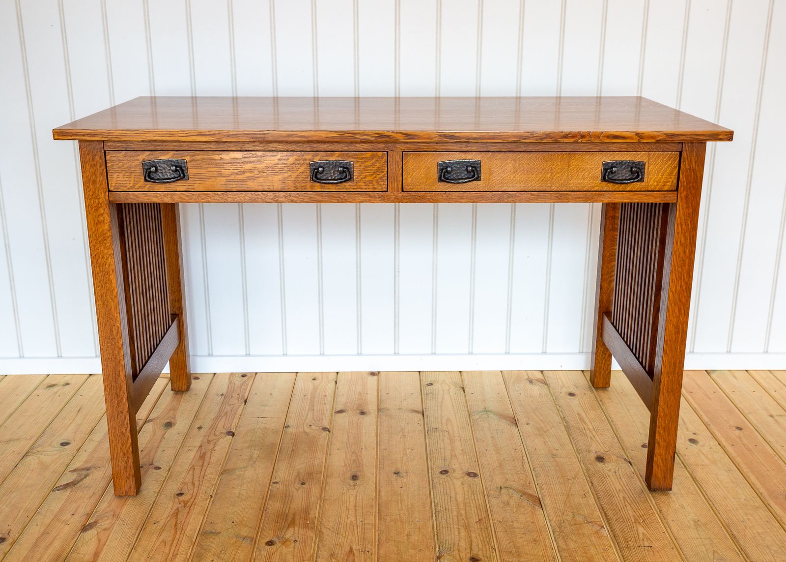 3250.0 Mission Oak Desk By Stickley Arts & Crafts Spindle Office Library Writing Tabl.E American Craftsman Handcrafted L. & J.G. Stickley photo
