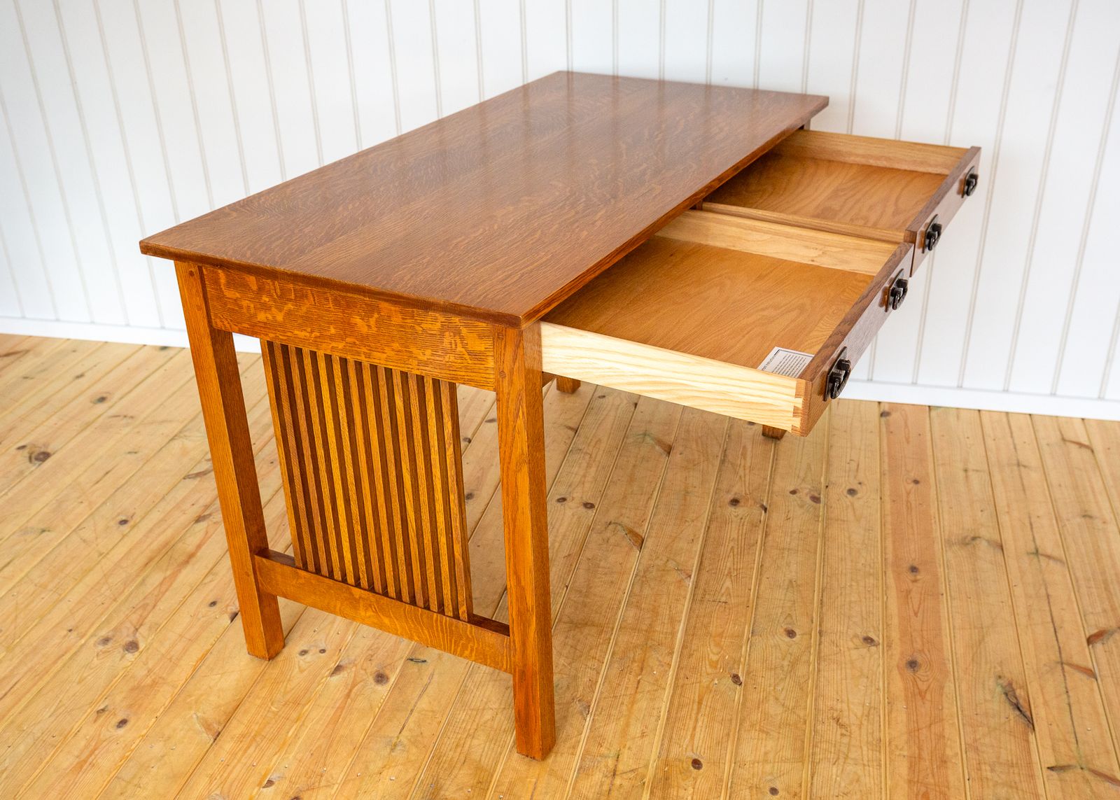 photo for sale Mission Oak Desk By Stickley Arts & Crafts Spindle Office Library Writing Tabl.E American Craftsman Handcrafted L. & J.G. Stickley