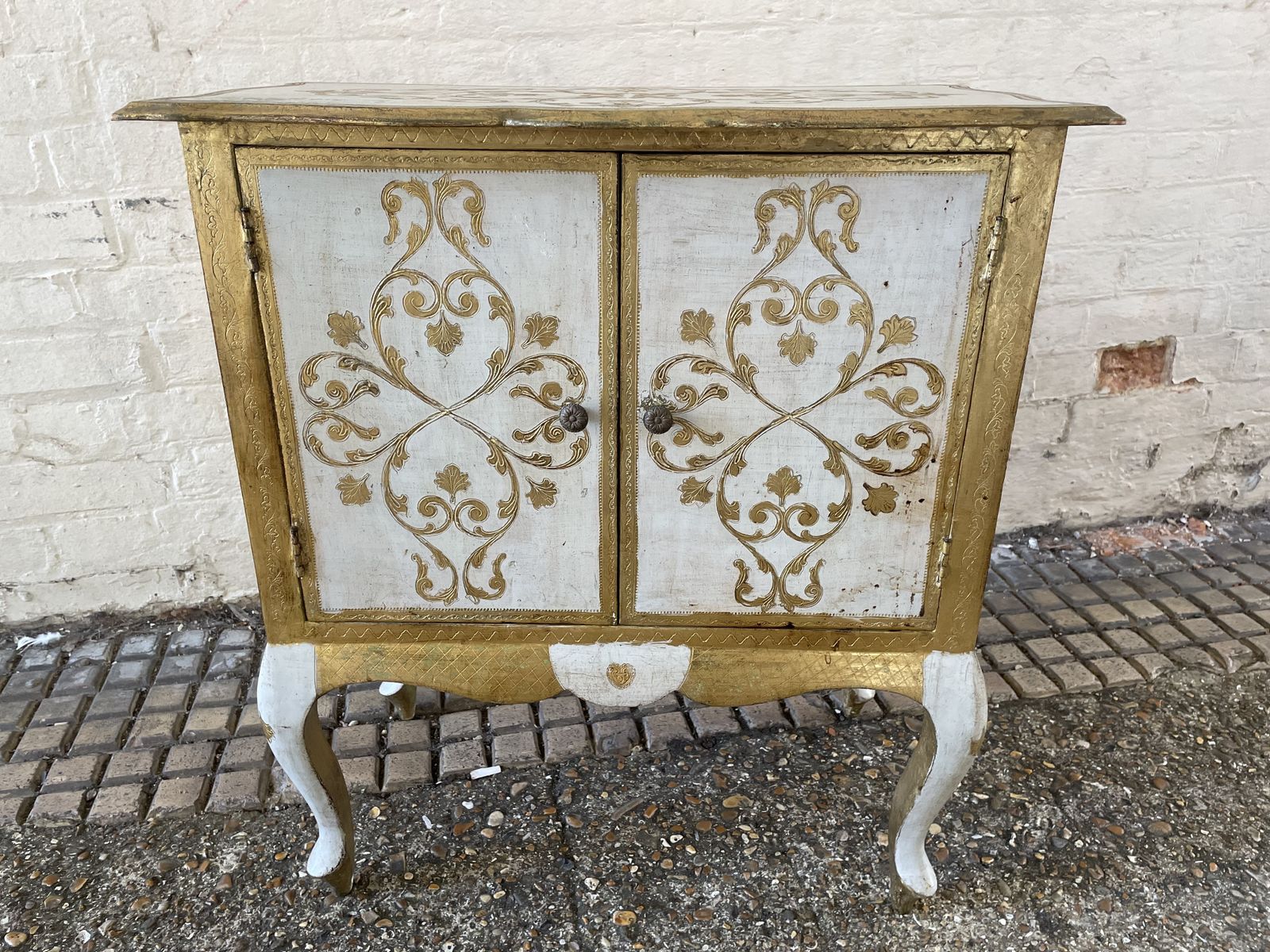 Mid Century Italian Florentine Night Stand Cabinet 1960s