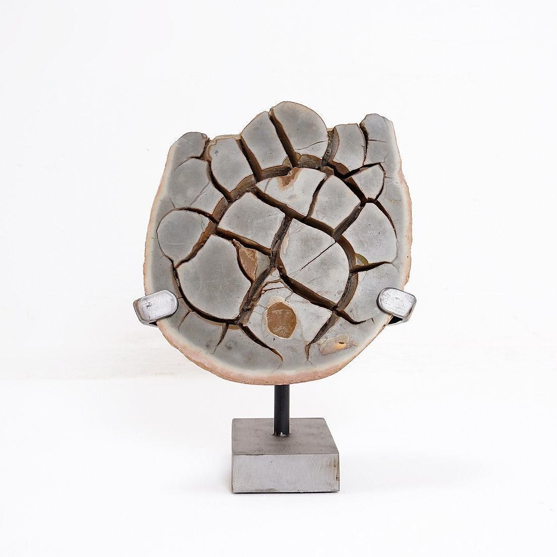 photo for sale Septarian Nodule Sculpture On Metal Stand, Belgium, 20th Century