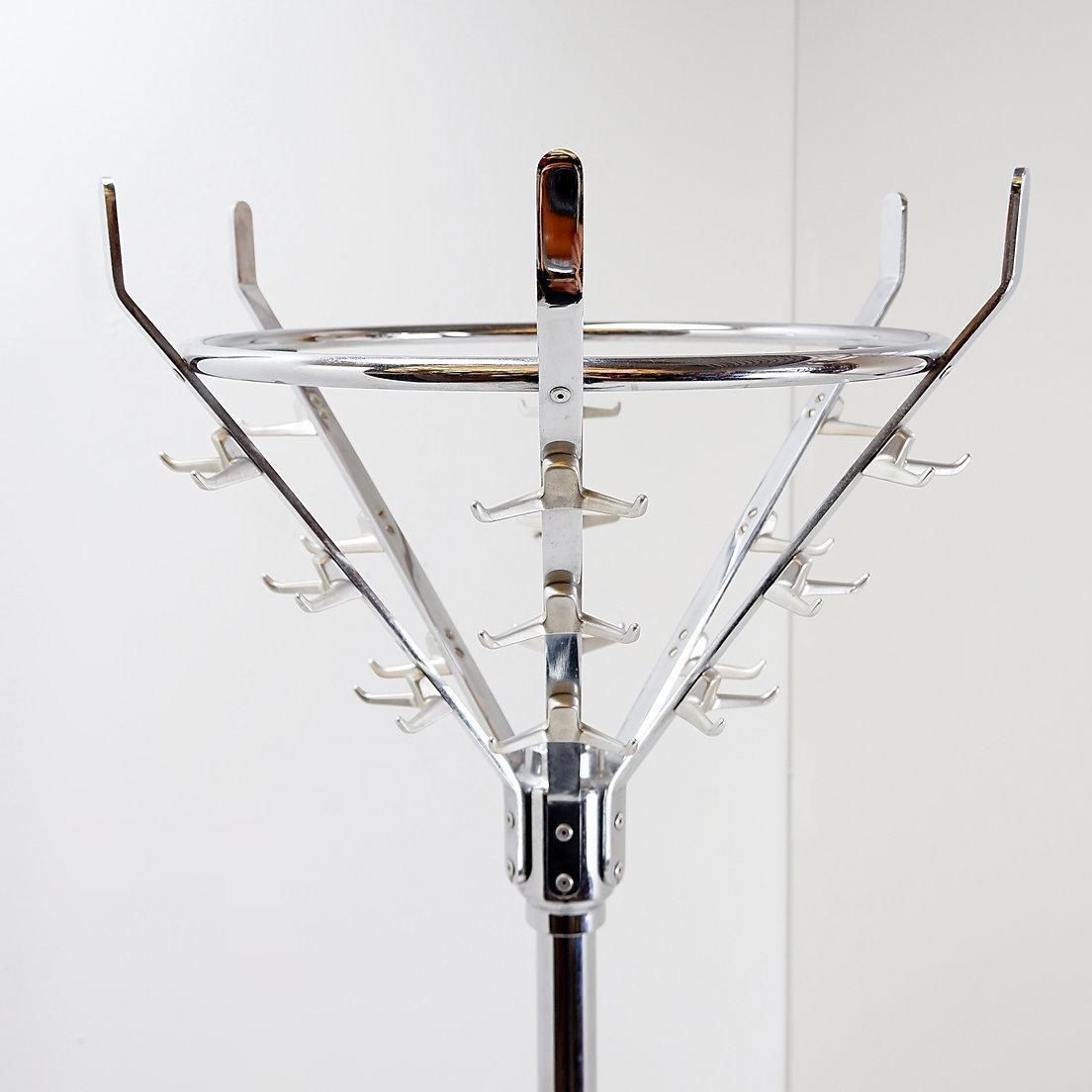 Industrial Coat Rack In Chrome In The Style Of Jacques Adnet, 1960s photo Furniture