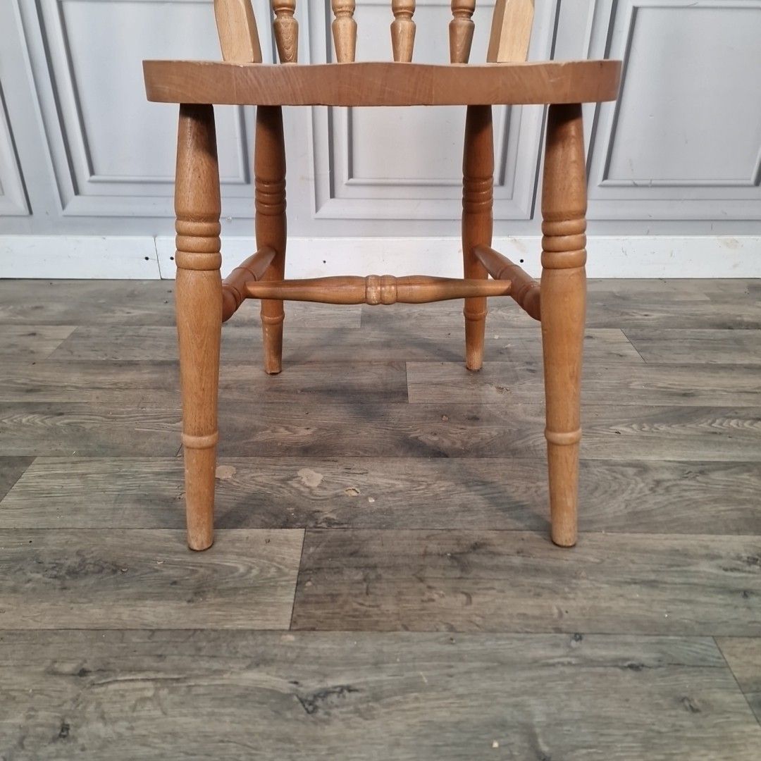 photo for sale Vintage Wooden Kitchen Chair Spindle Back Farmhouse Country Dining Seat Beech