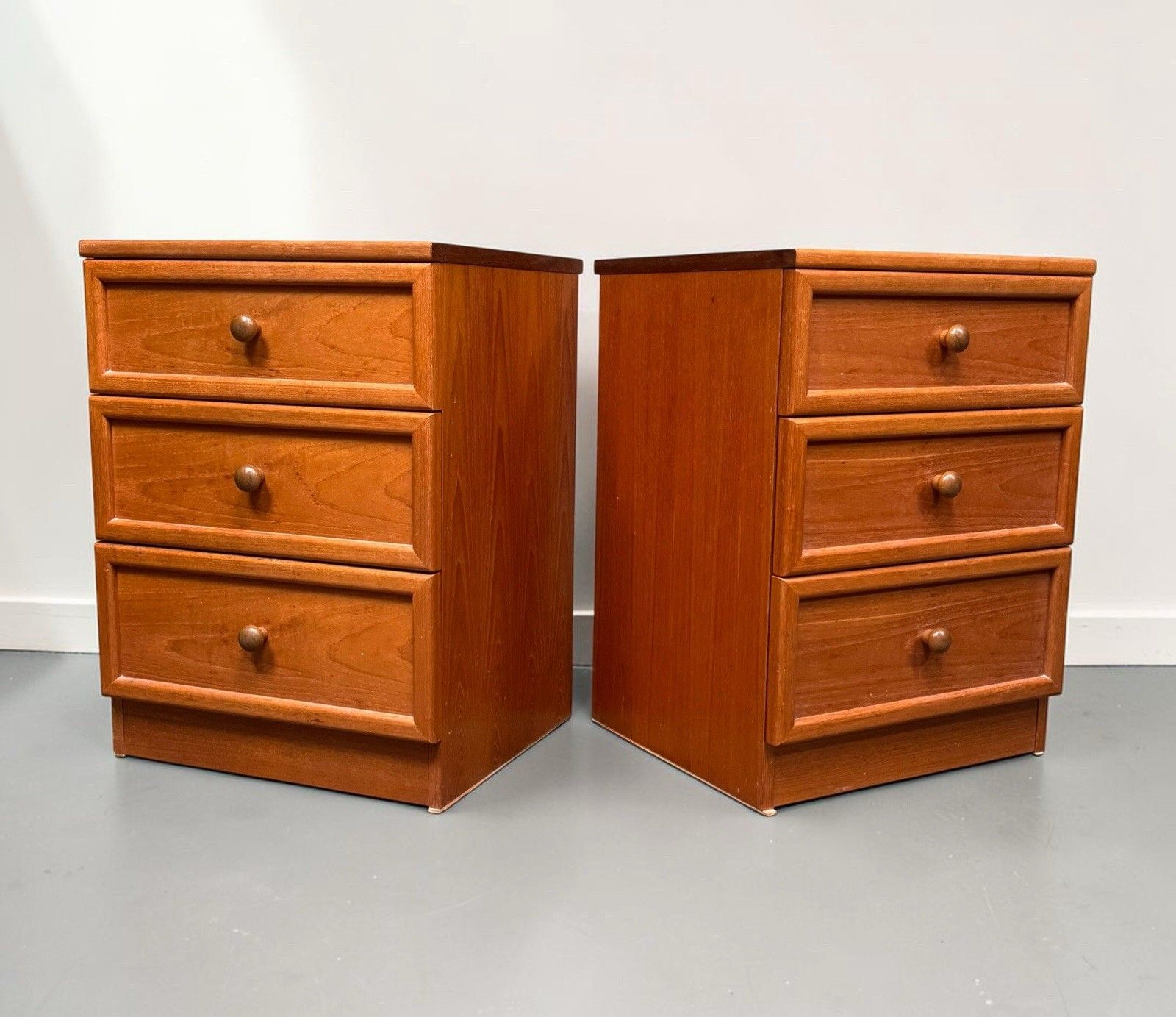 photo for sale Pair Of G Plan Teak Albany Bedside Chest Of Drawers Vintage C1980s Super Quality