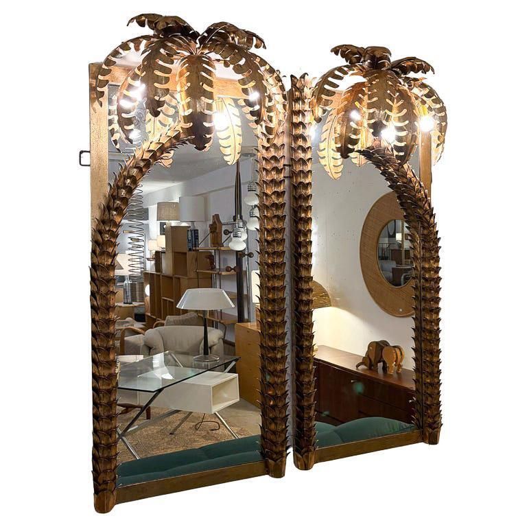 Palm Tree Mirrors In The Style Of "Maison Jansen", Contemporary photo vinterior