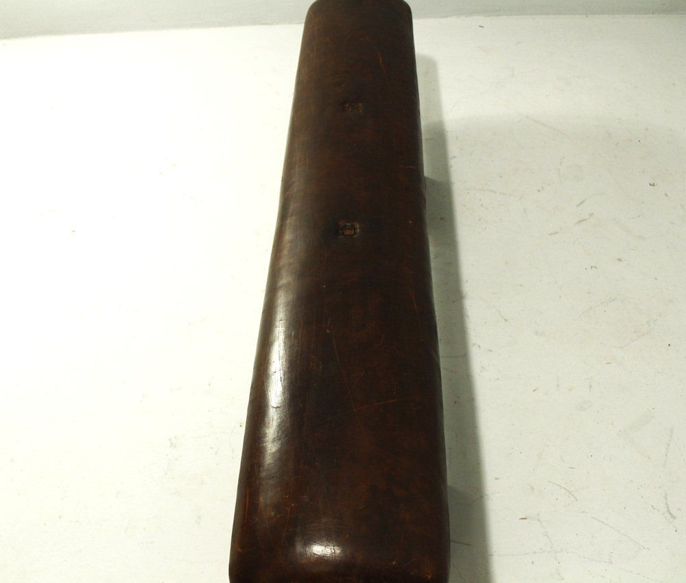 Vintage Leather Gym Pommel Horse Bench, 1940s photo furniture