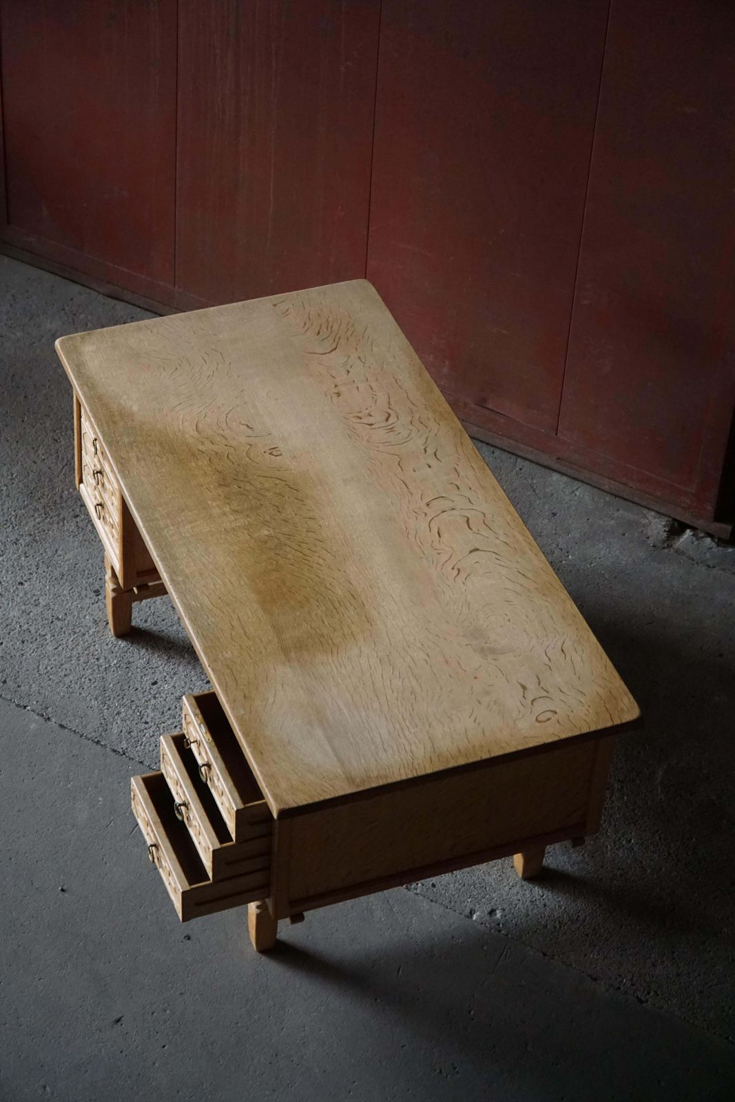 Freestanding Desk In Oak, Danish Mid Century Modern, Henning Kjærnulf, 1950s photo buy