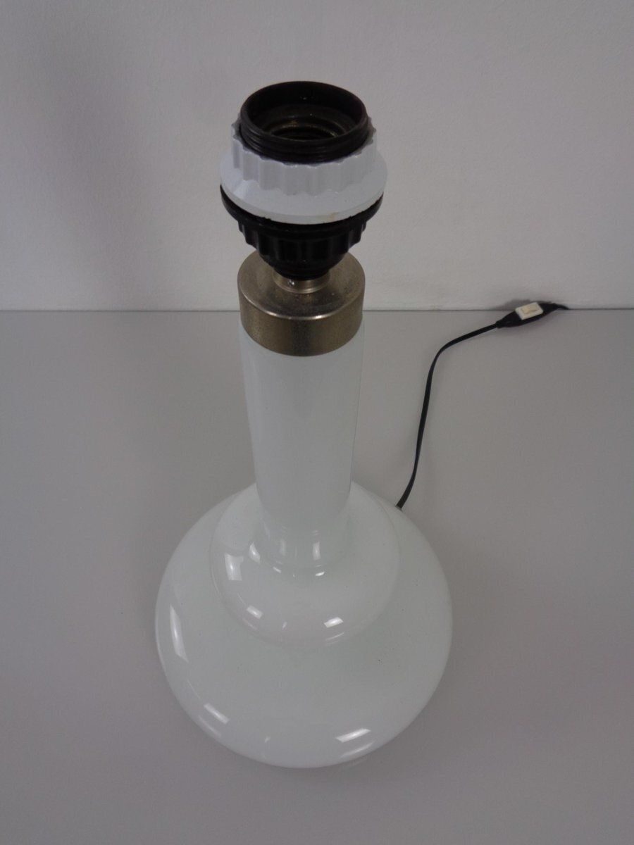 photo furniture Plaza Opal Glass Table Lamp From Hsin Lung Lin For Holmegaard Glasværk, Sweden, 1970s