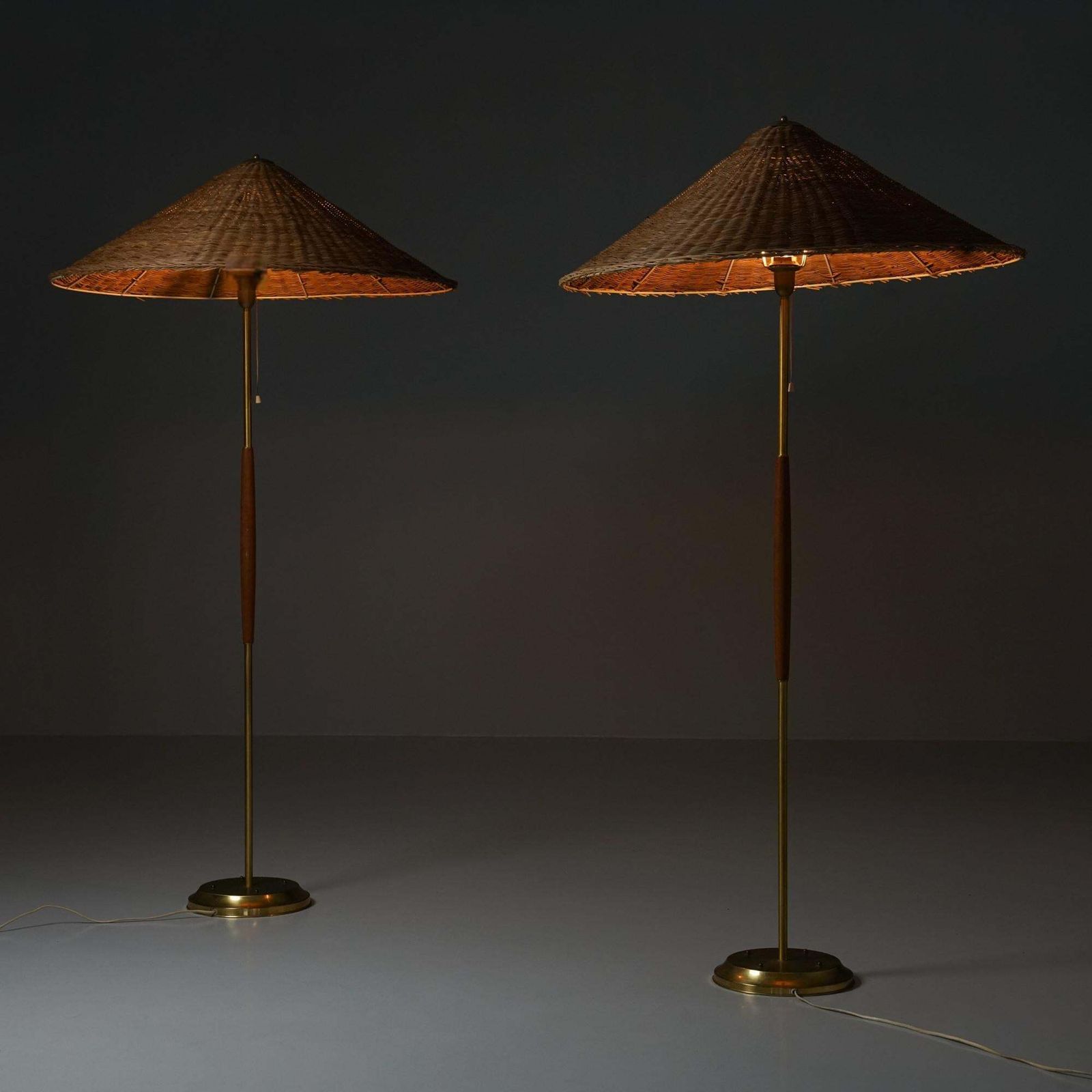 Pair Of Scandinavian Modern Floor Lights, Venhola Oy, Finland, 1960s photo vinterior