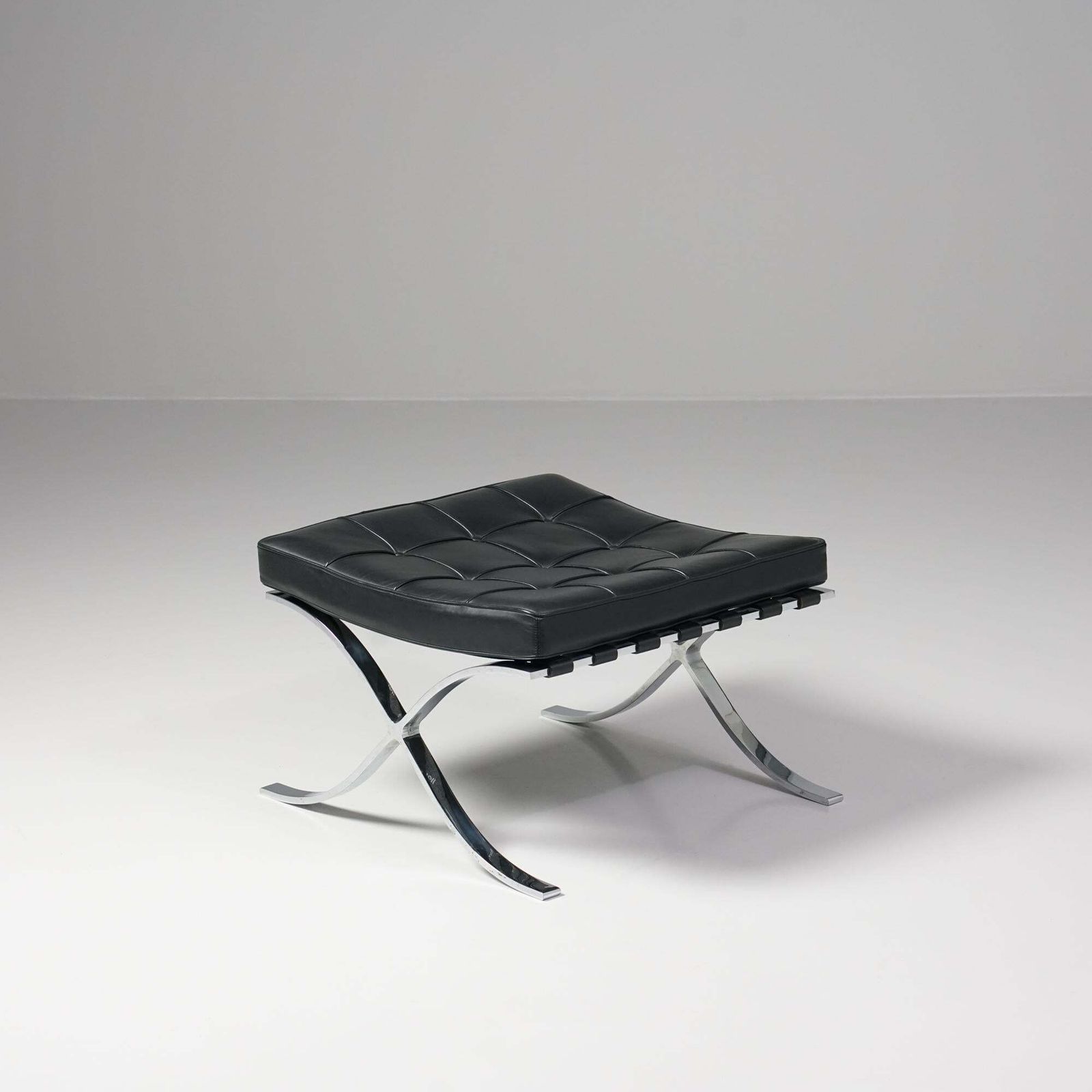 251y Barcelona Stools, 2 Pieces, Ludwig Mies Van Der Rohe, Knoll, Early 2000s photo for sale