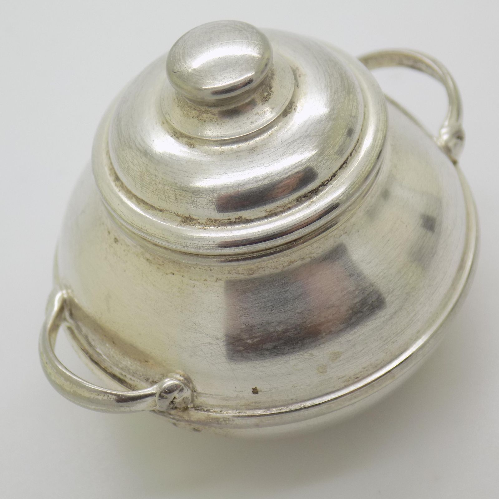 Vintage Italian Handmade Genuine Silver Cooking Pot Dollhouse Miniature, 1980s photo for sale