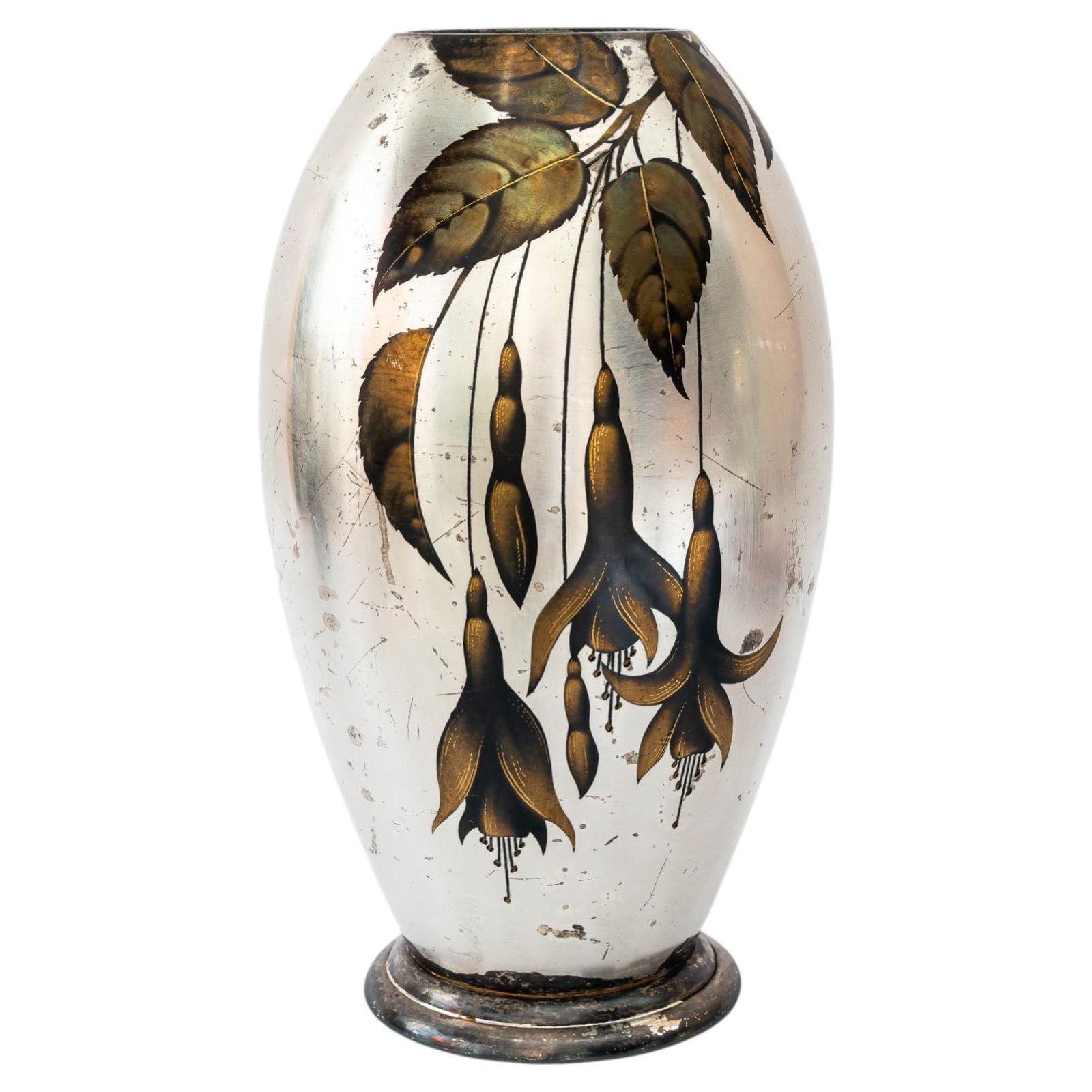 Big Art Deco Silvered Wmf Vase "Ikora" Germany Around 1930s 'Marked'