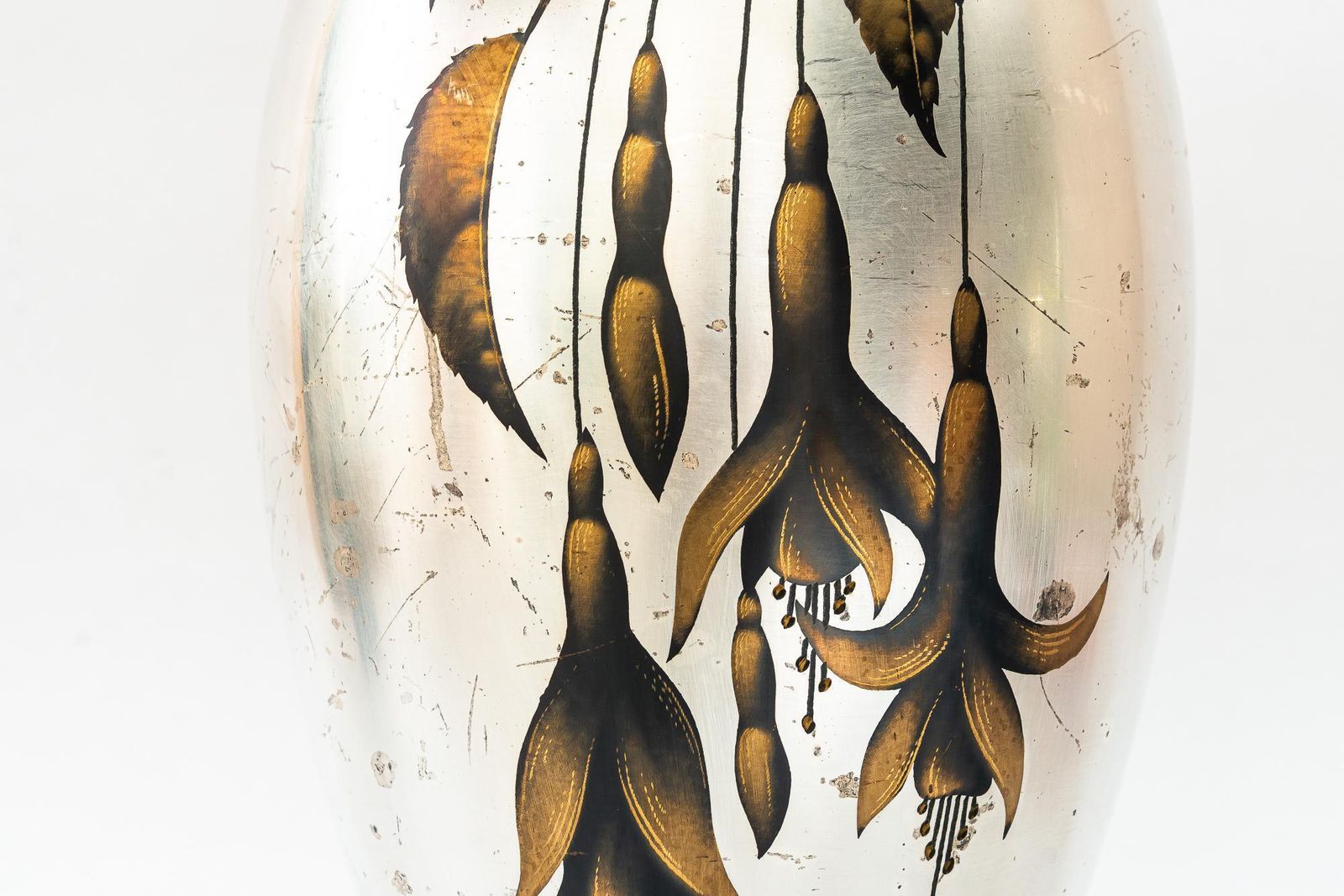 Big Art Deco Silvered Wmf Vase "Ikora" Germany Around 1930s 'Marked' photo vinterior