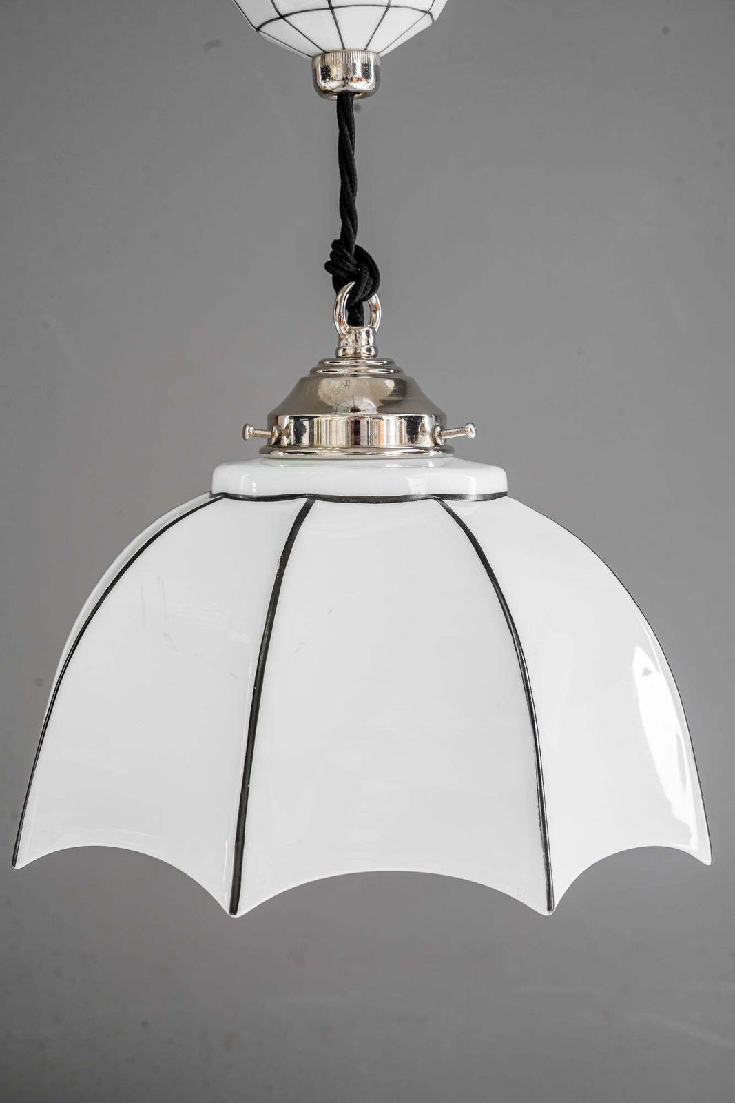 photo furniture Adjustable Bauhaus Porcelain Pendant With Opal Glass Shade Vienna Around 1920s