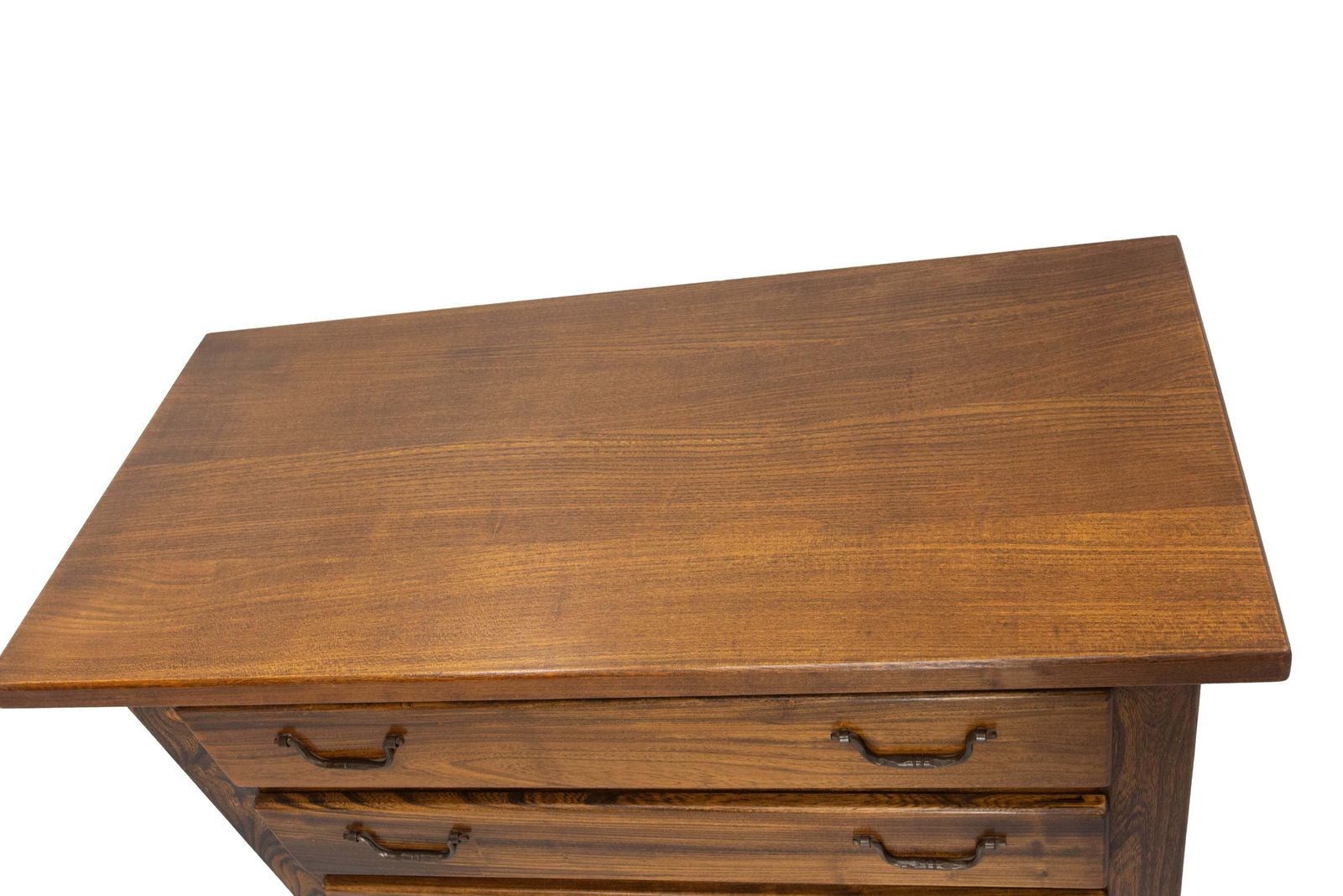 French Brutalist Style Elm Commode Chest Of Drawers, Circa 1970 photo vintage