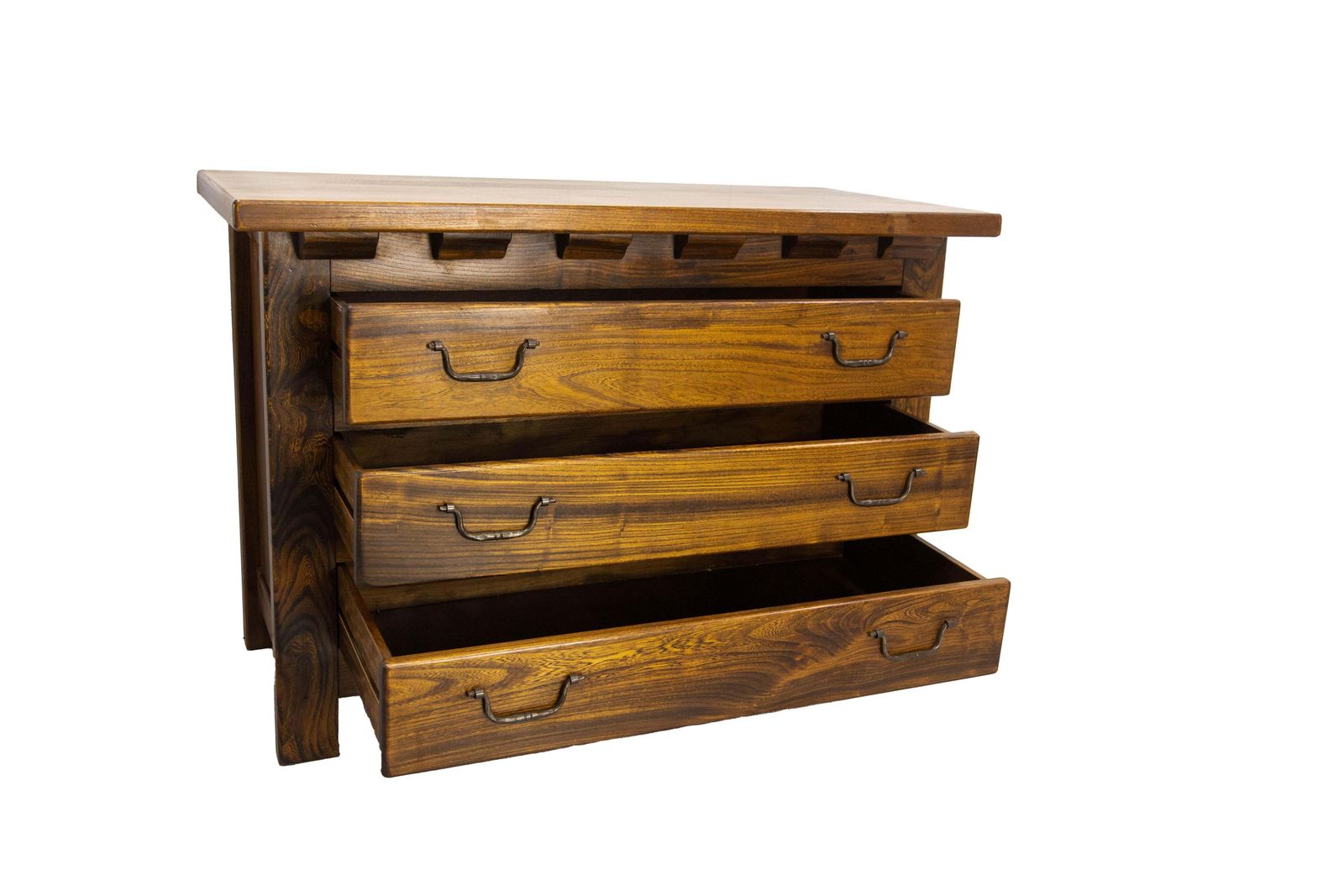 photo furniture French Brutalist Style Elm Commode Chest Of Drawers, Circa 1970