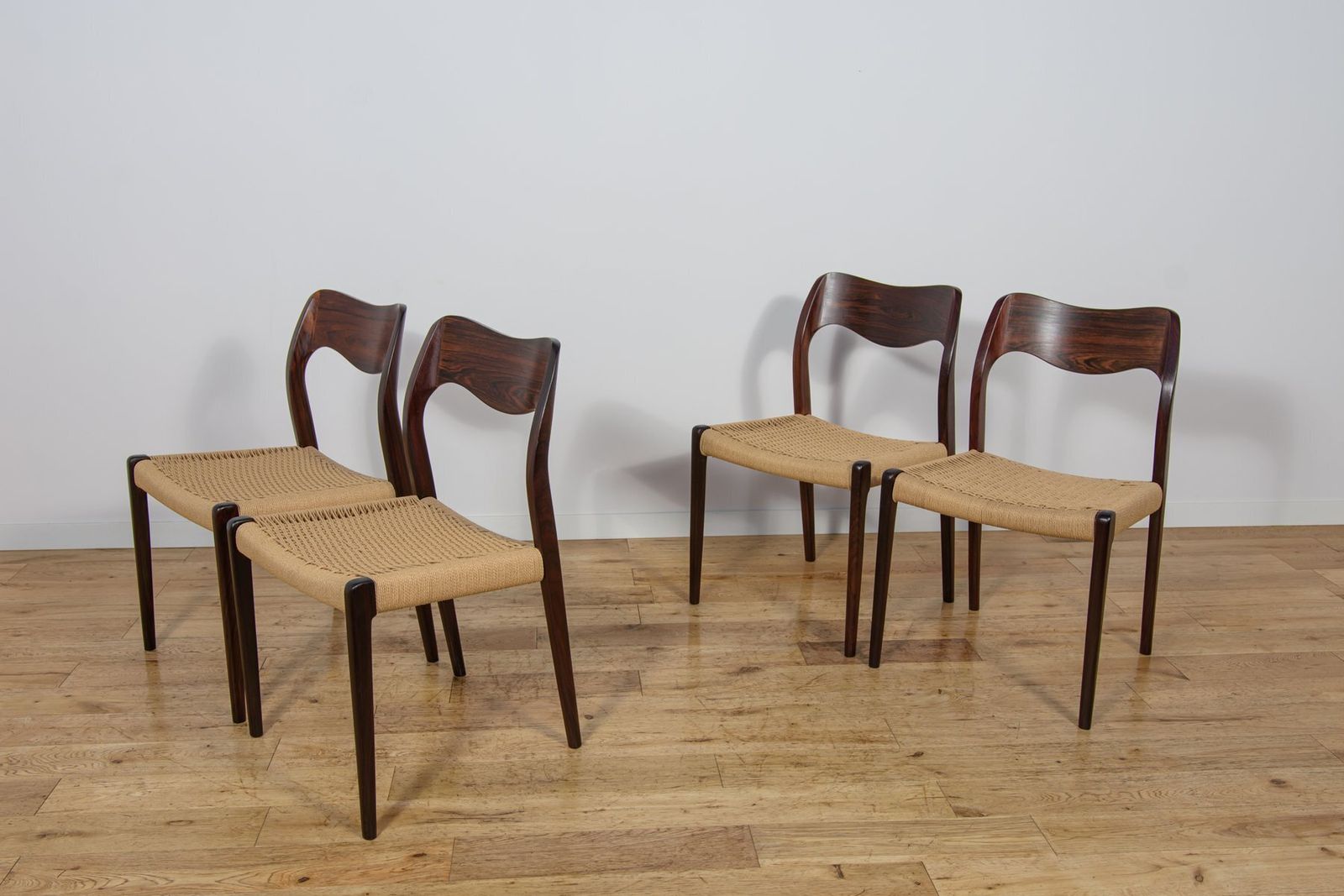 Mid Century Model 71 Dining Chairs In Rosewood By Niels Moller From J.L. Møllers, 1960s, Set Of 4 photo 5548.0