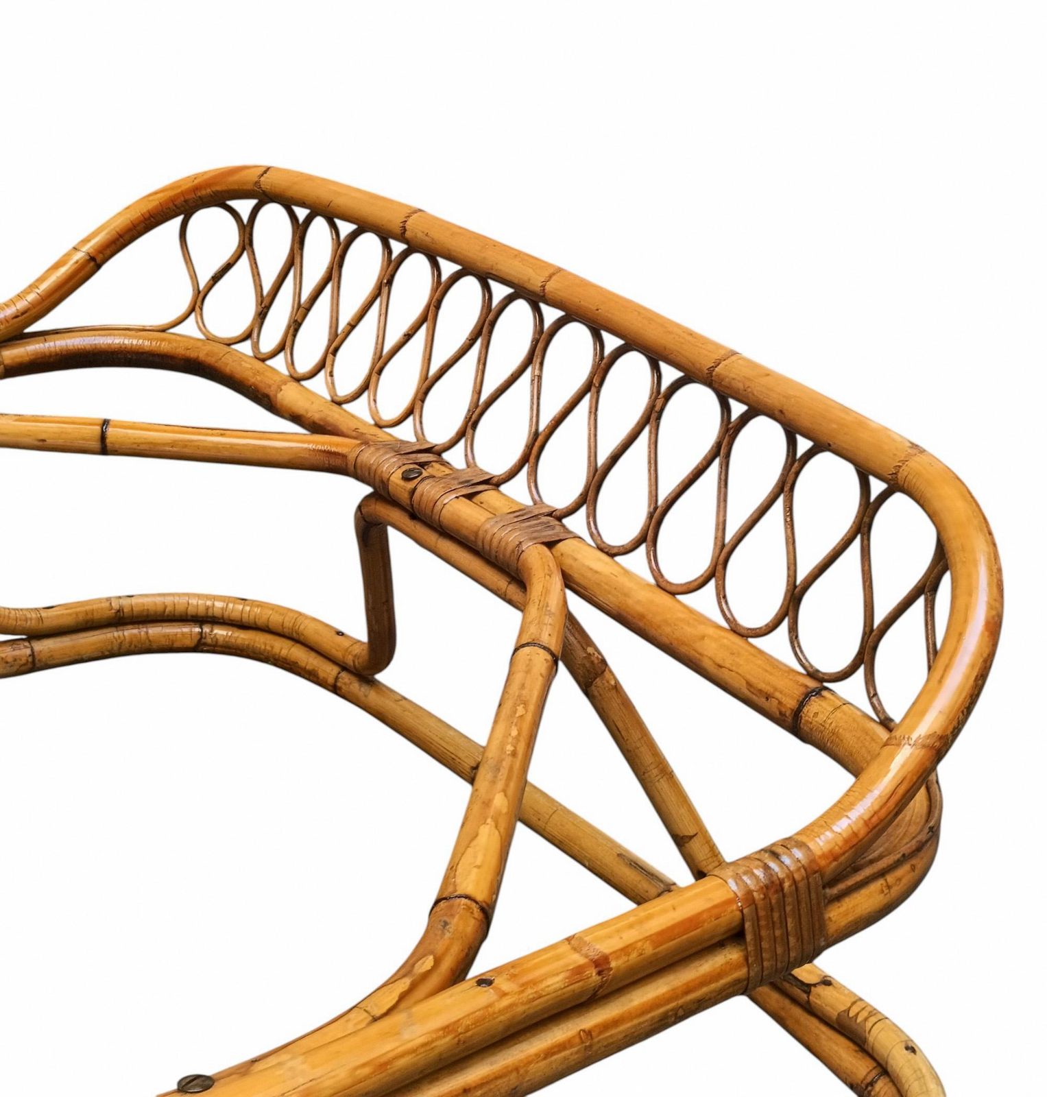 Tito Agnoli Attr. Daybed In Rattan E Bambu' Intrecciati, Italia 1960s photo vinterior